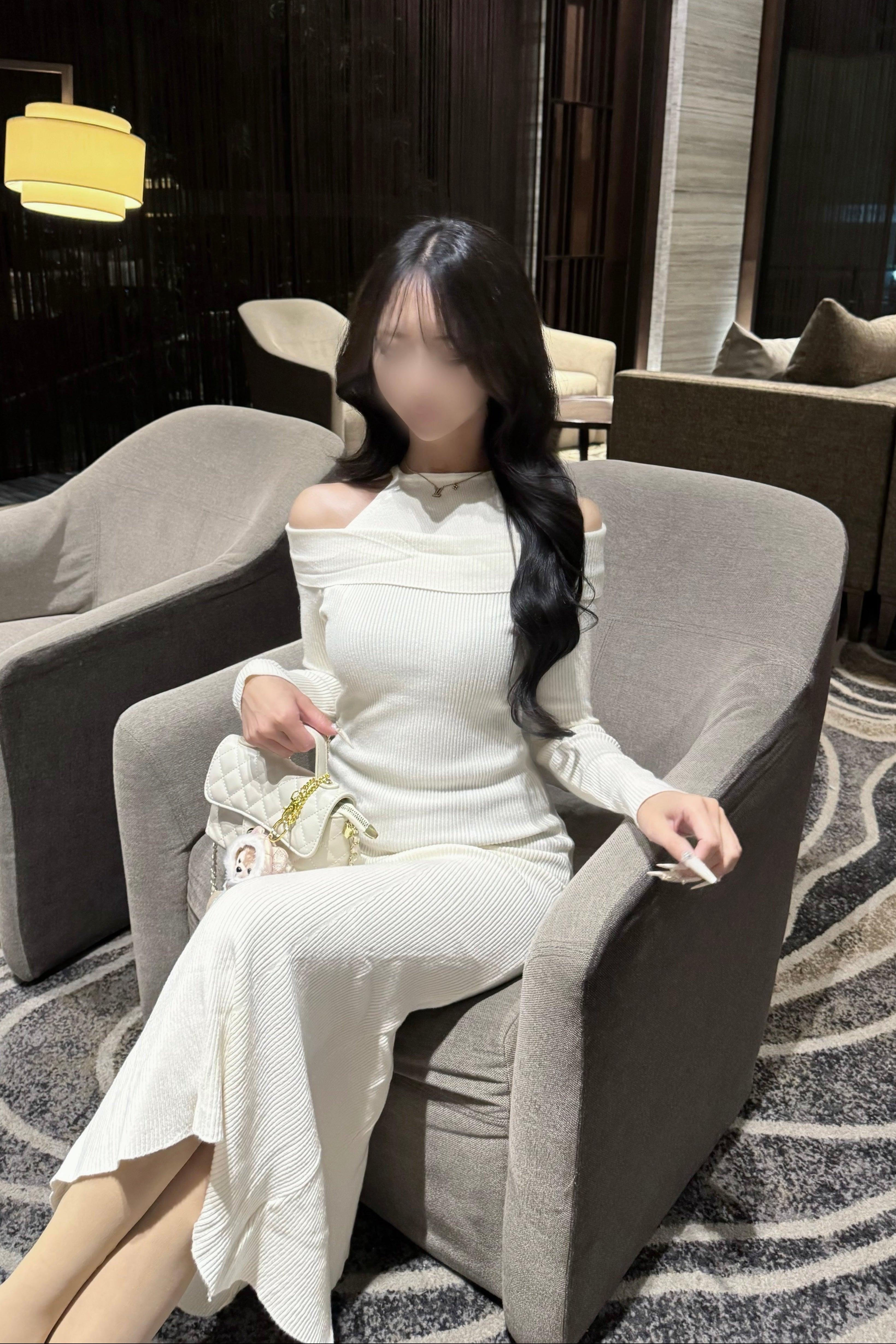 オフショルホルターニットロングワンピ KR13590