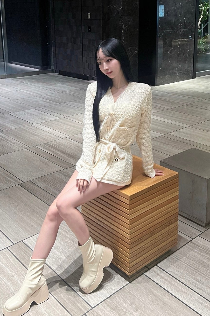 ゴールドボタンツイードカーディガン KR13478