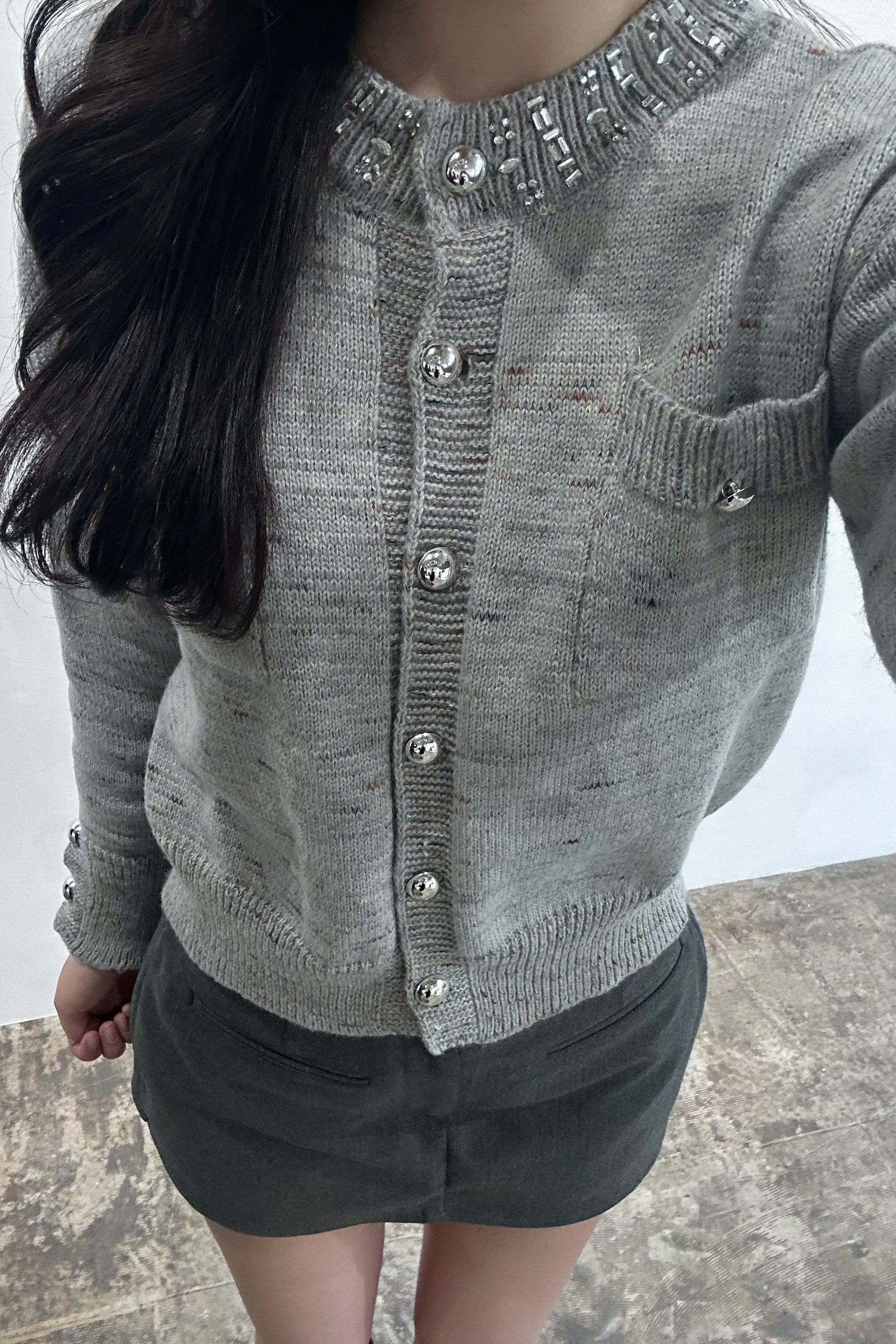 ミックスビジューカーディガン KR13809