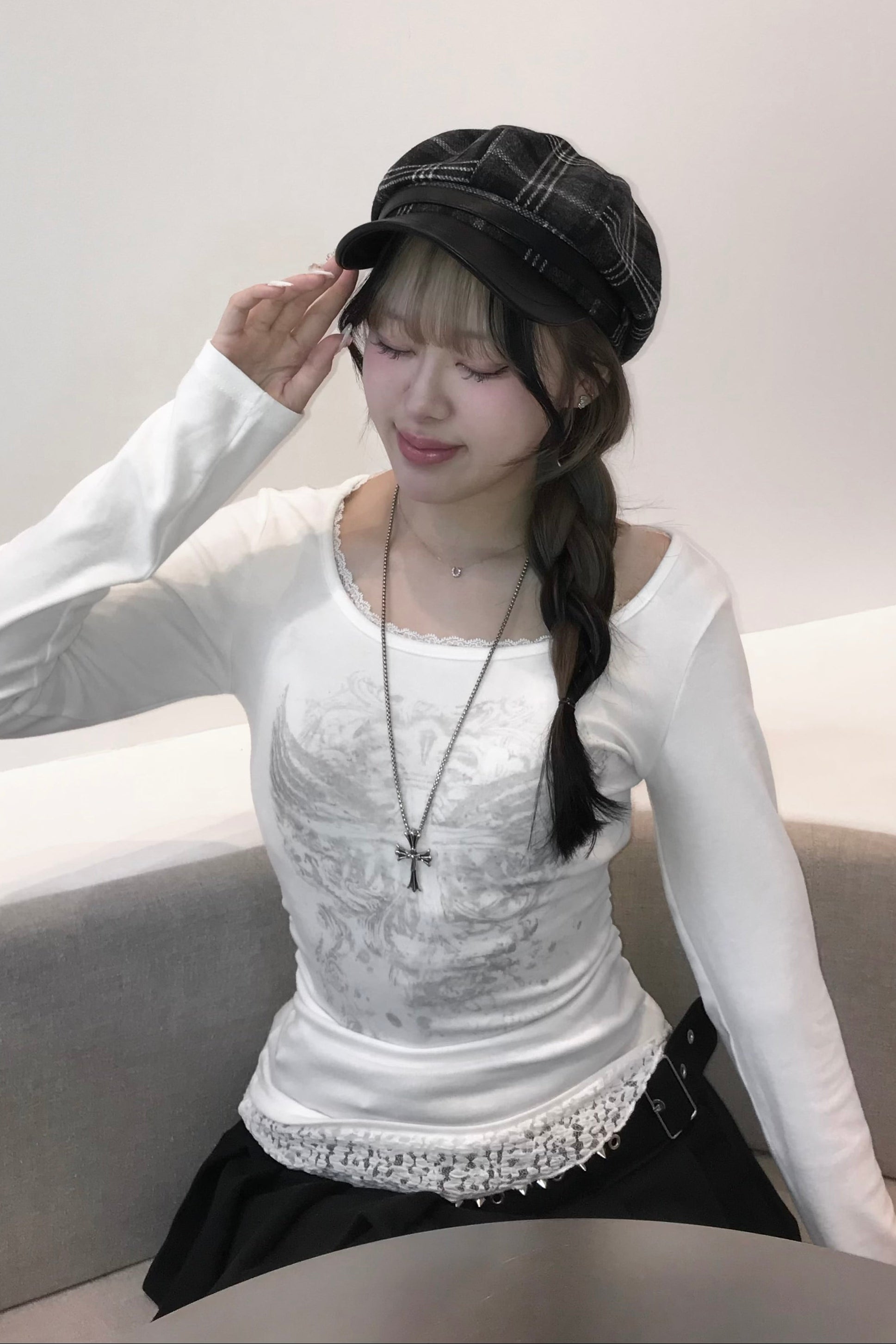 クロスグラフィックロングTシャツ KR13578