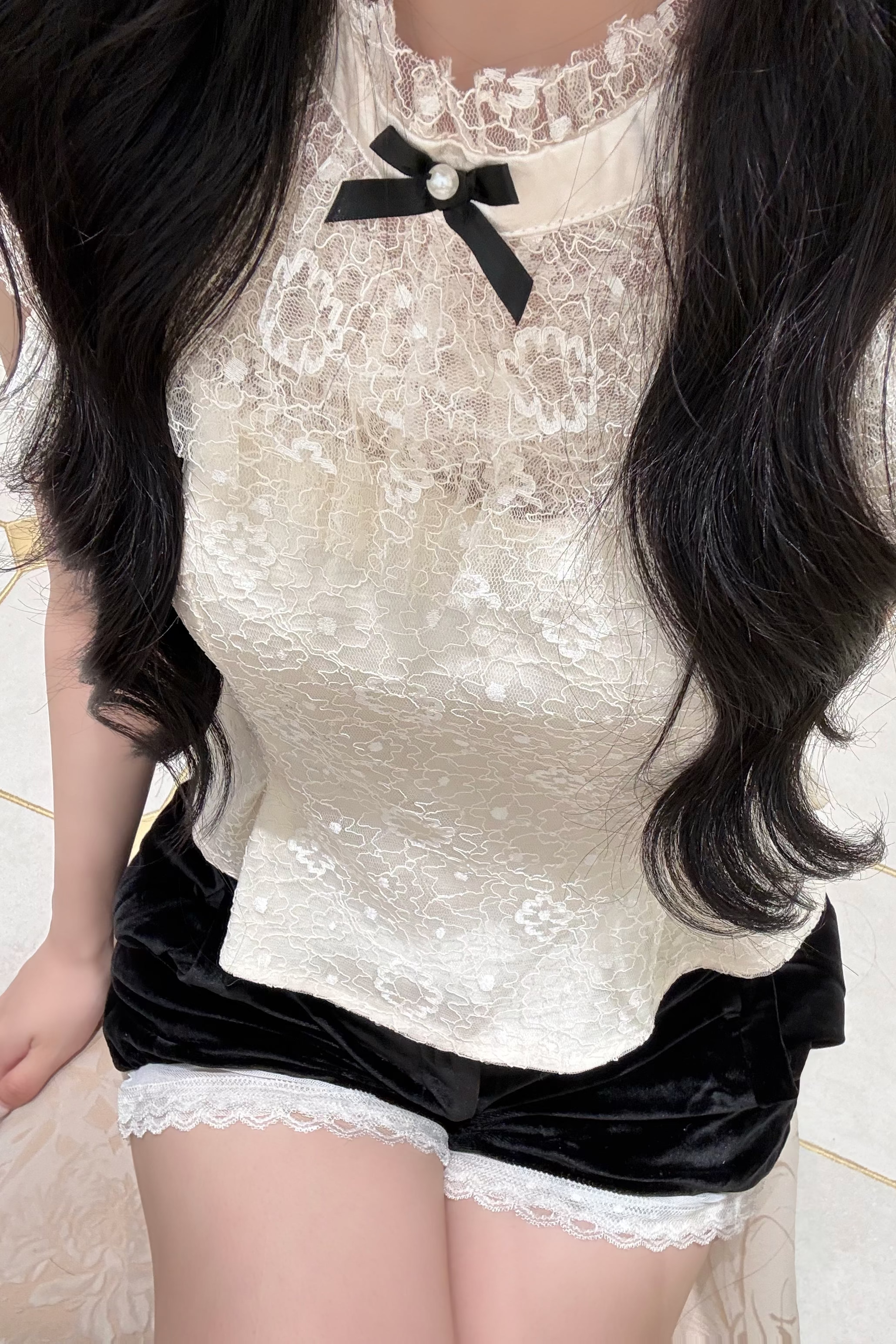 ベロアレースショートパンツ KR14807
