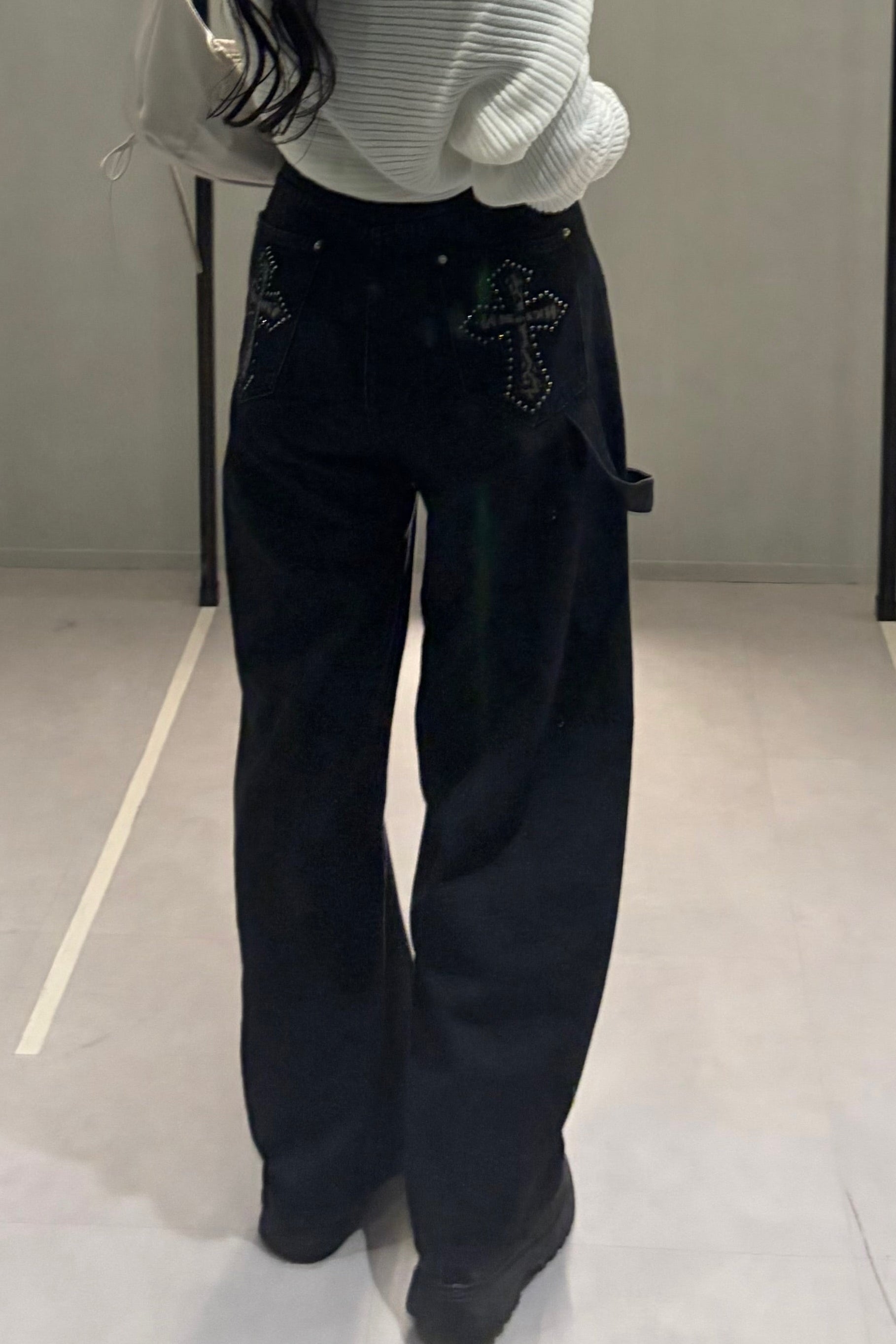 クロスモチーフデニムワイドパンツ KR14190