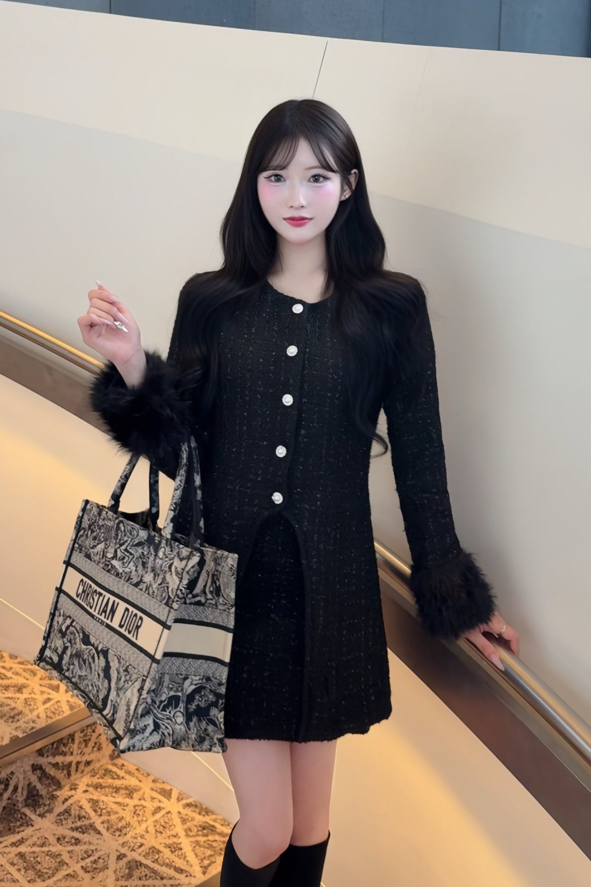 ツイードスリーブファーセットアップ KR30113