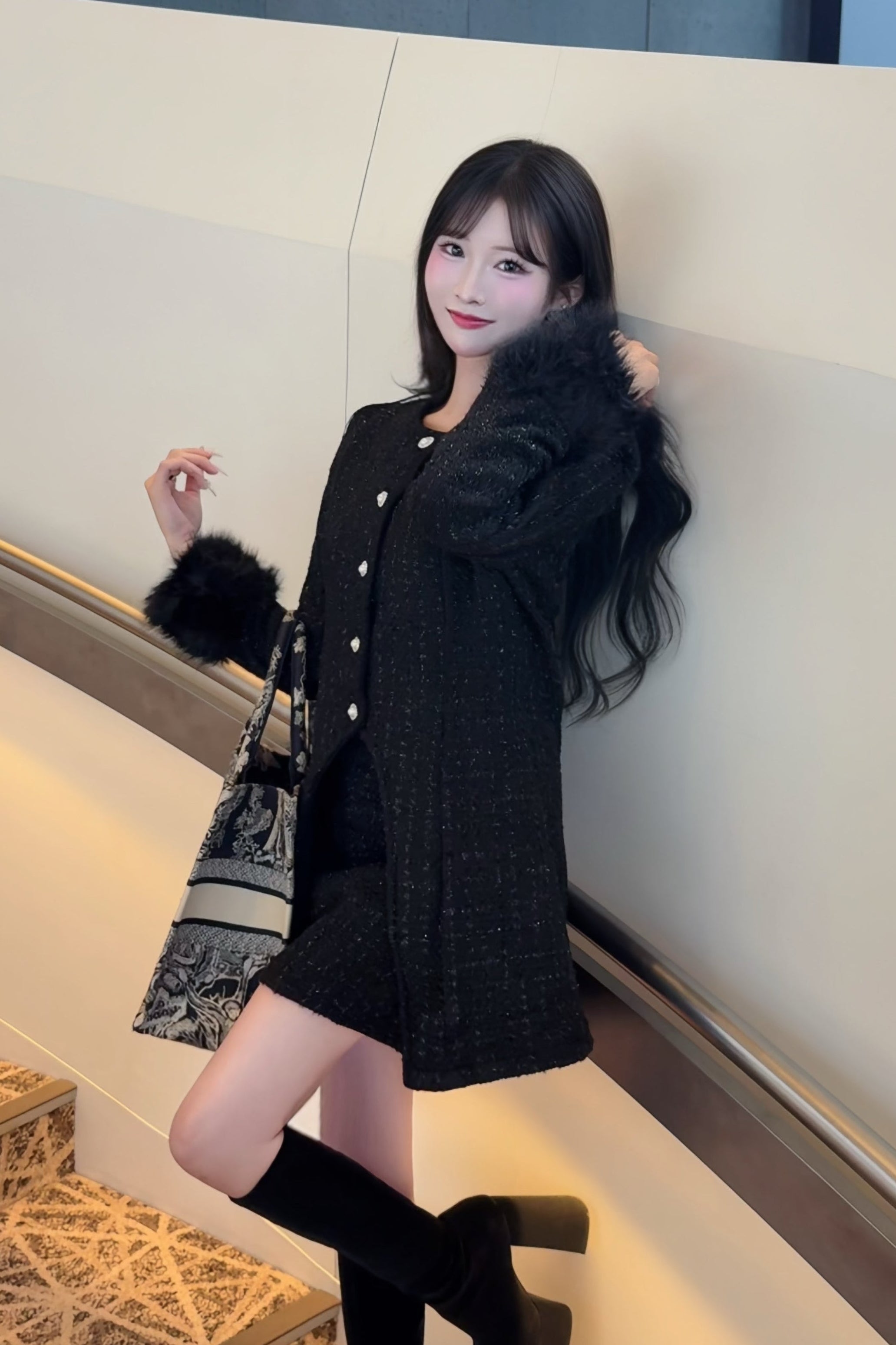 バイカラーツイードセットアップ KR12238