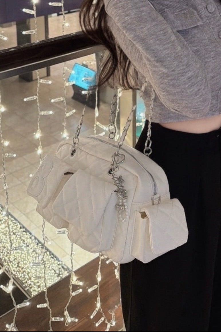 ビジュ―チェーンキルティングボストンバッグ KR14109