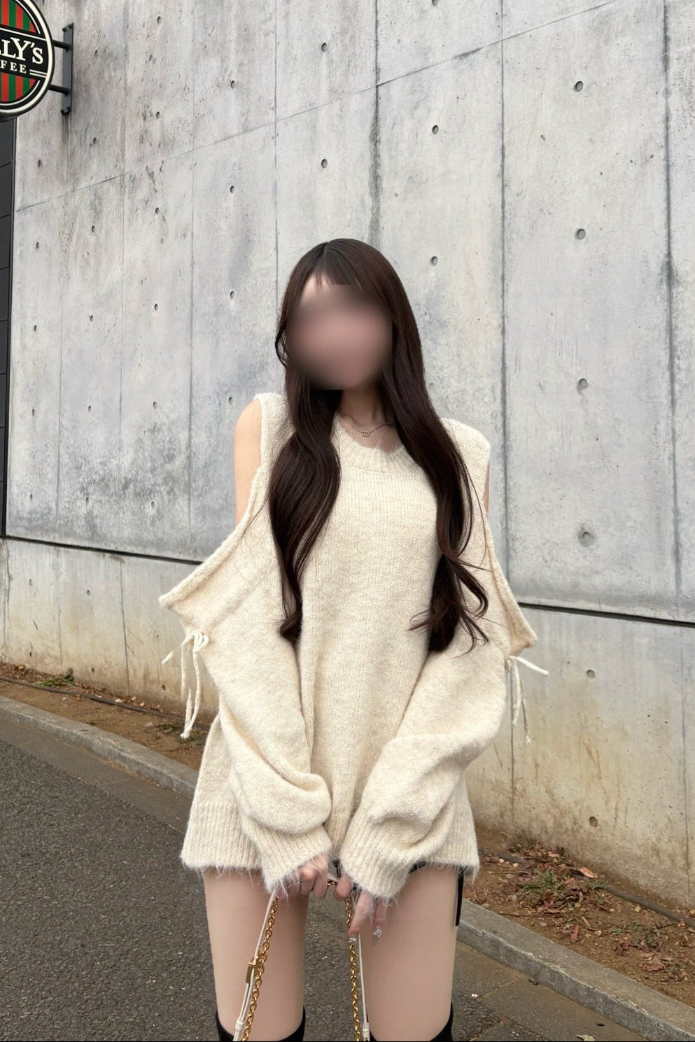 オフショルルーズニット KR14090