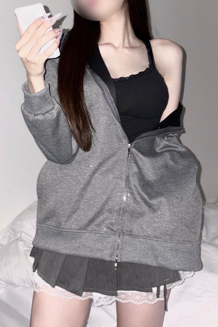 ラメジップフーディー KR13486