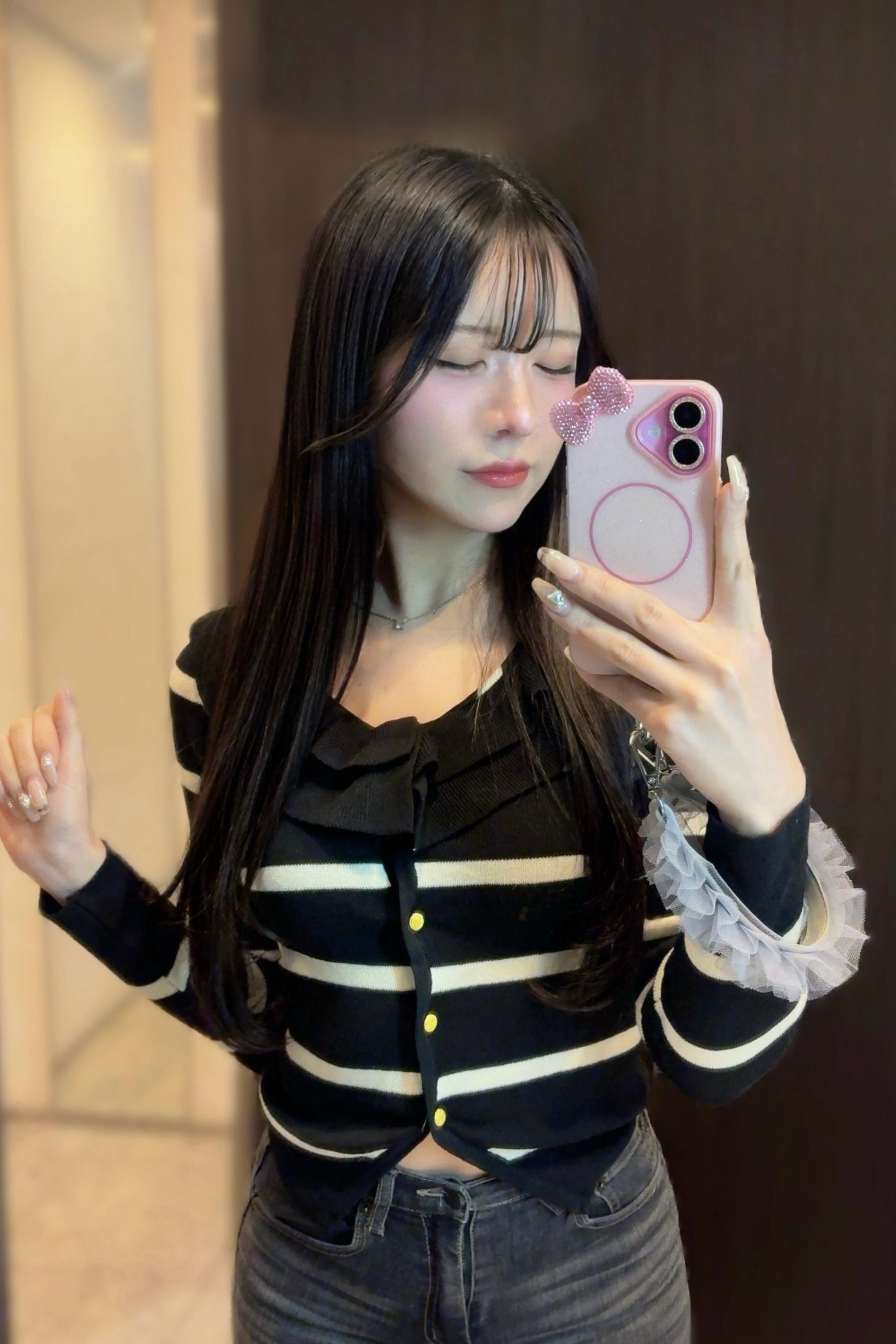 フリルボーダーカーディガン KR13628