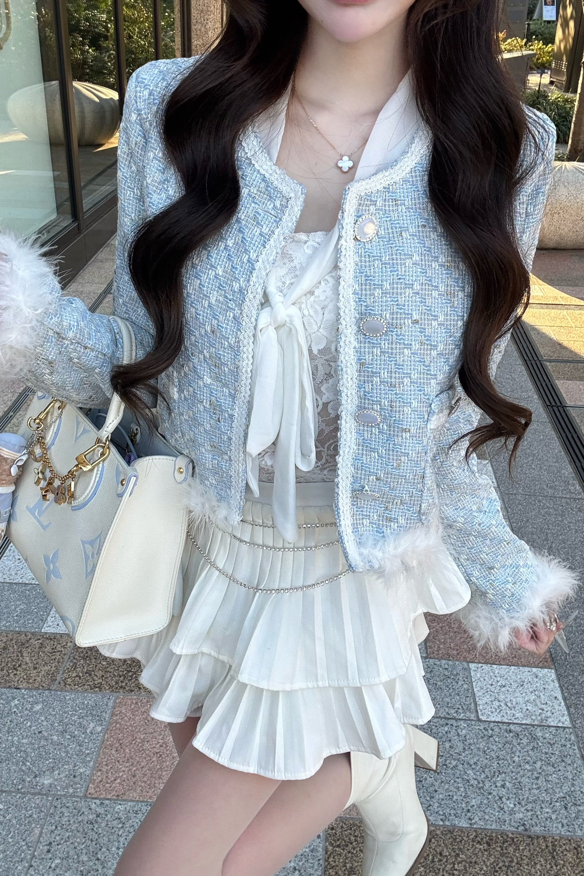 ファースリーブツイードジャケット KR30462
