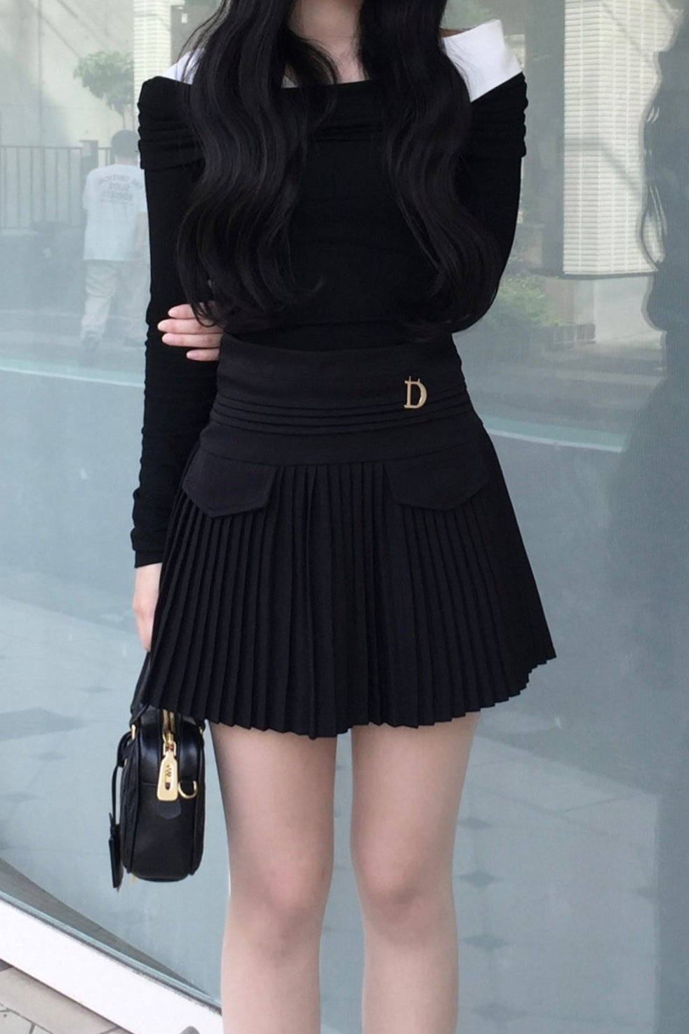 one point simple pleats skirt KR10024