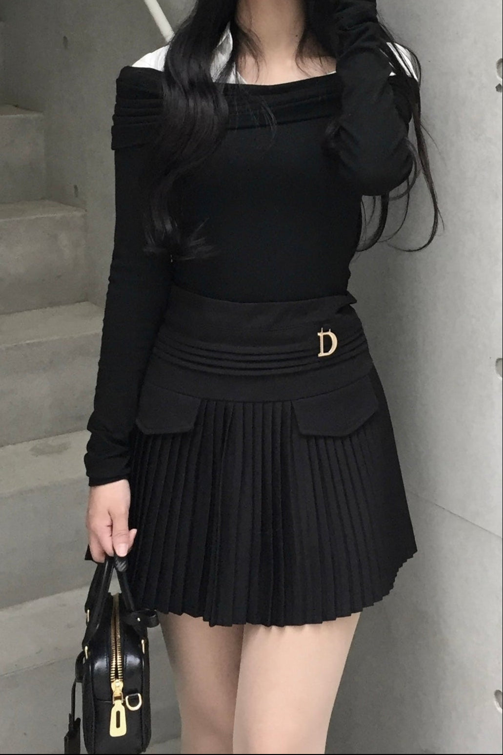 one point simple pleats skirt KR10024