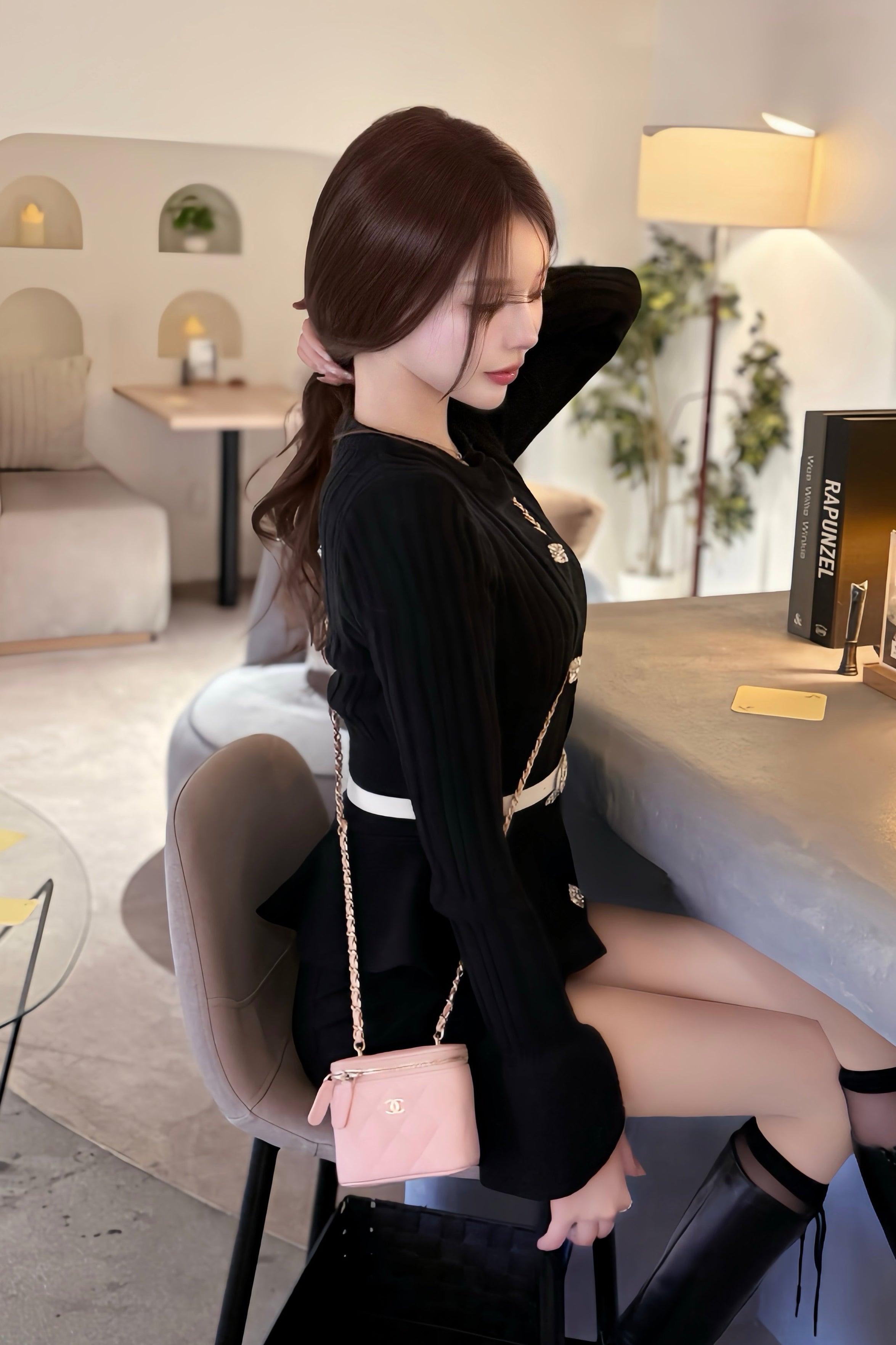 ペプラムデザインニット KR13760