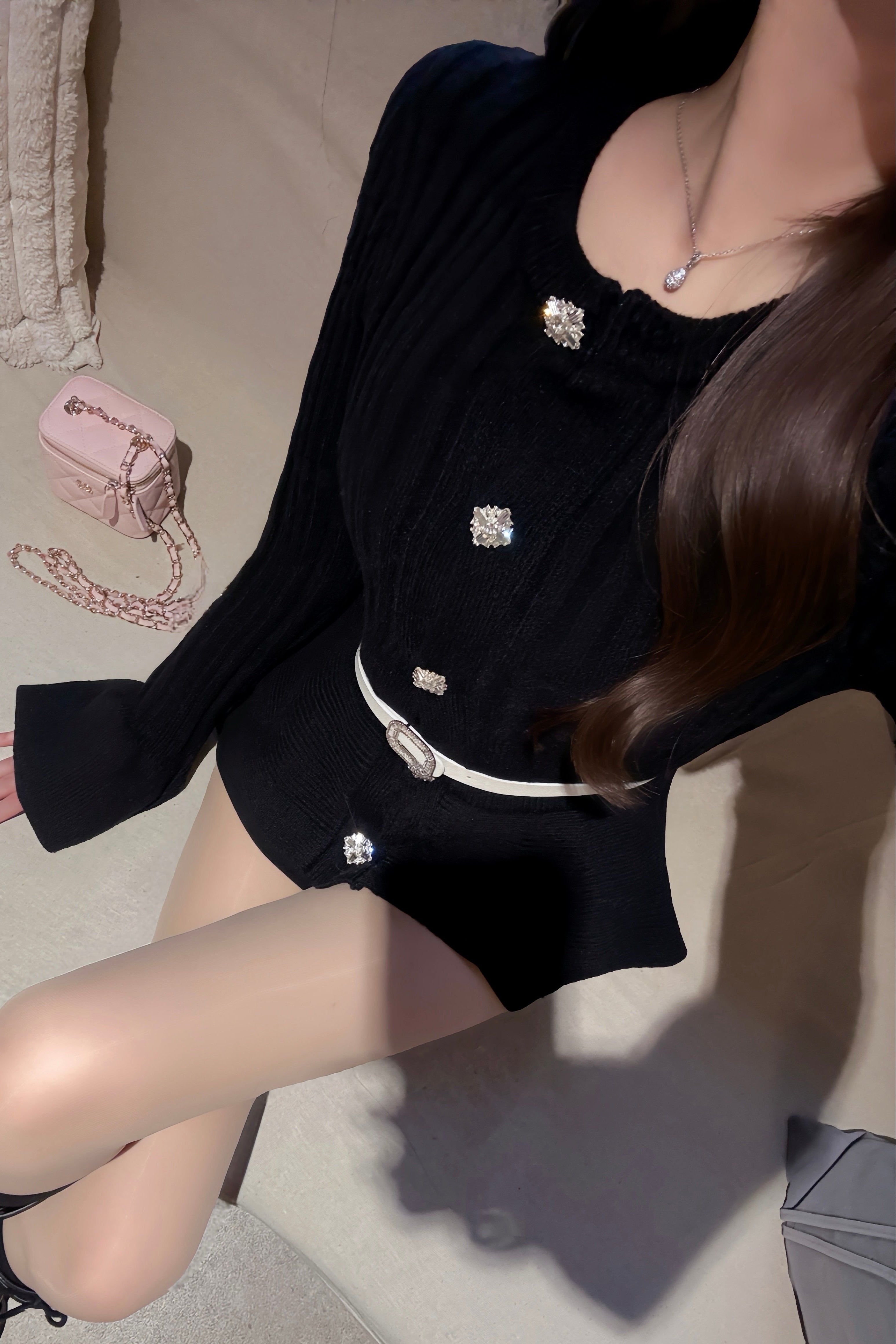 ペプラムデザインニット KR13760