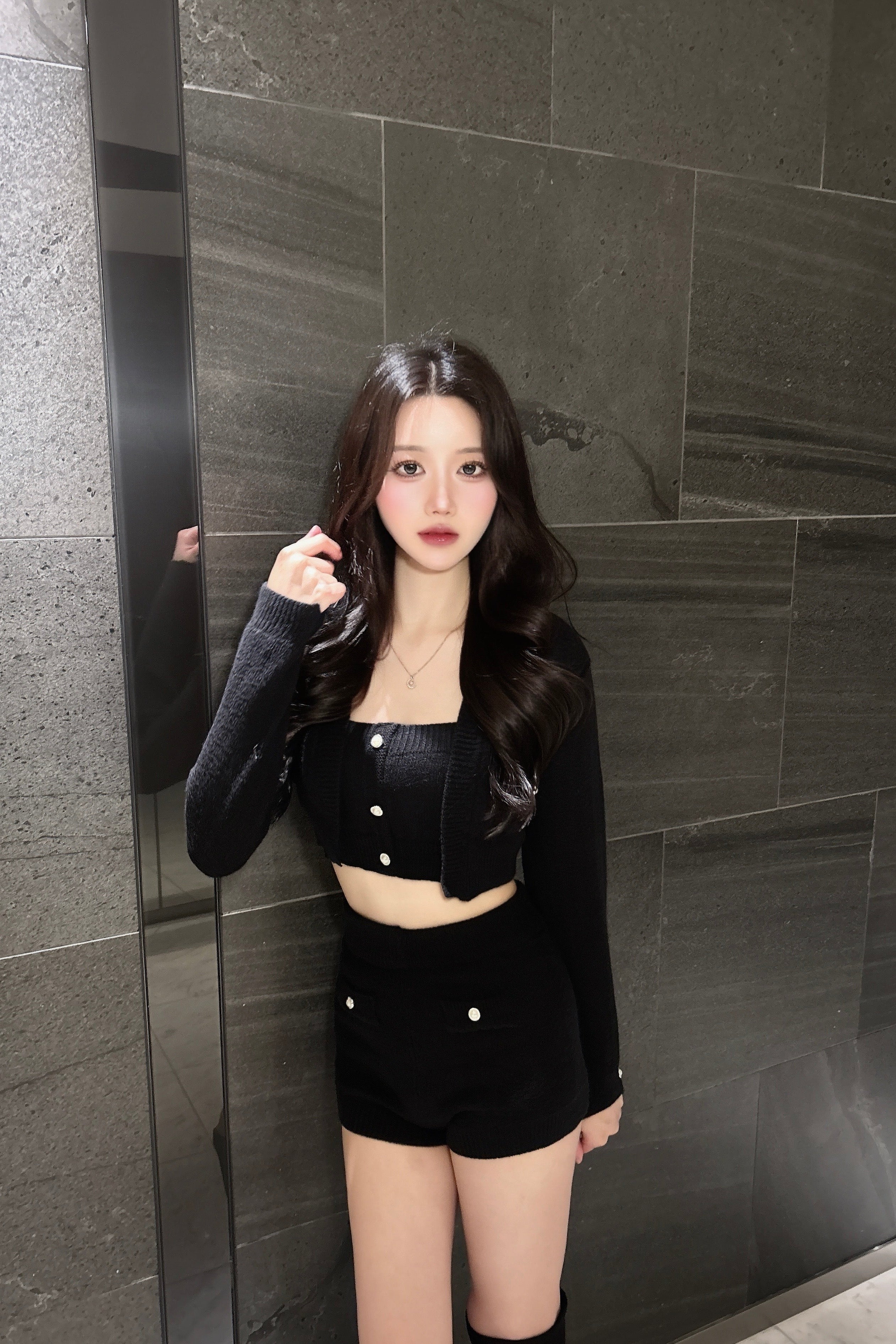 ビジューボタンニットセットアップ KR13209