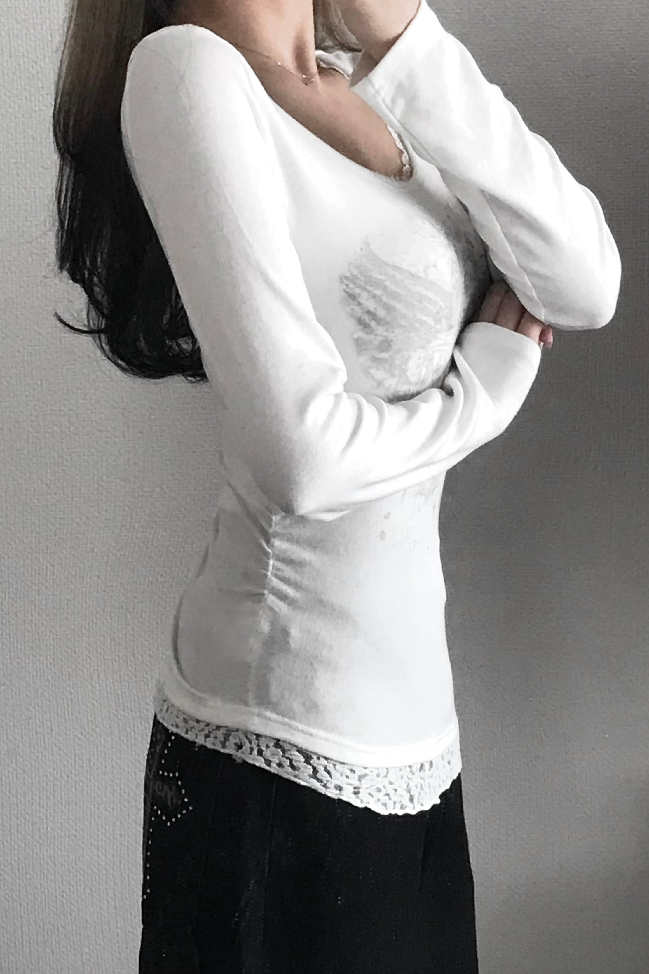 クロスグラフィックロングTシャツ KR13578