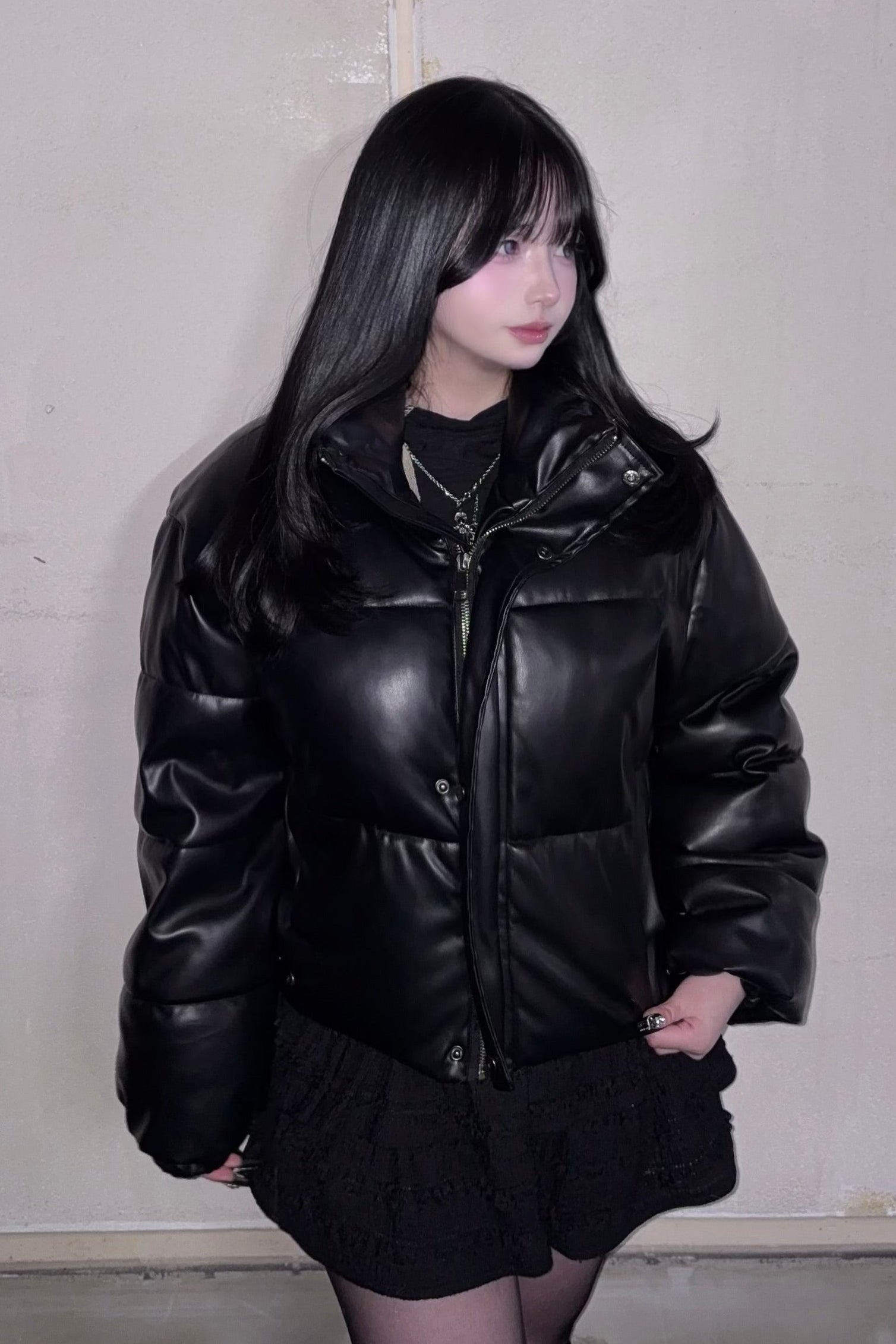 ハイネックファーライダースジャケット KR30170