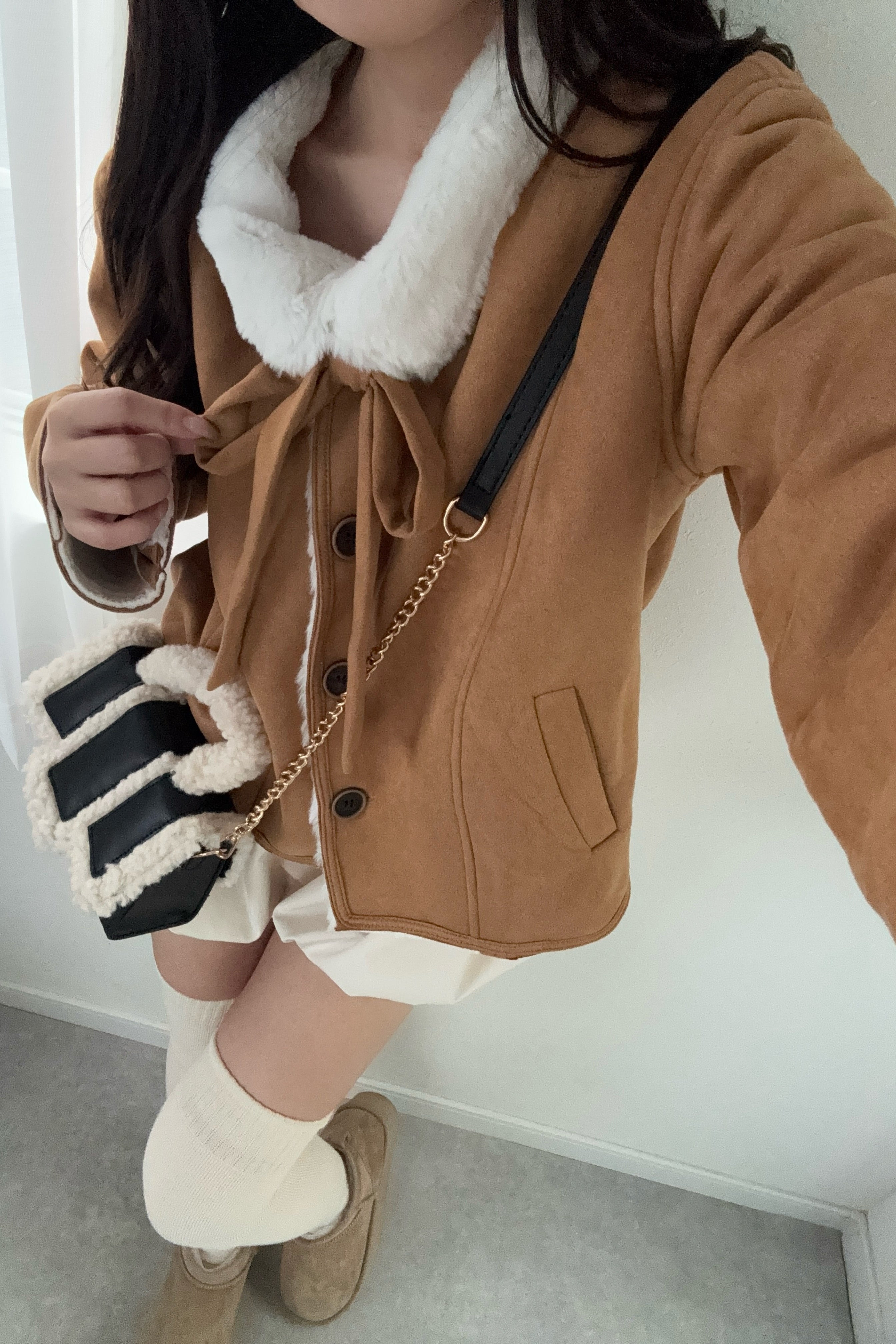 リボンムートンショートコート KR30437