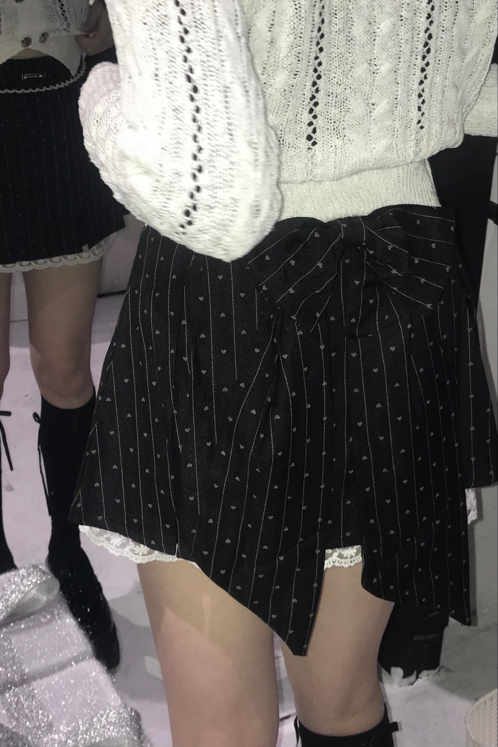 バックリボンドットプリーツスカート KR13970