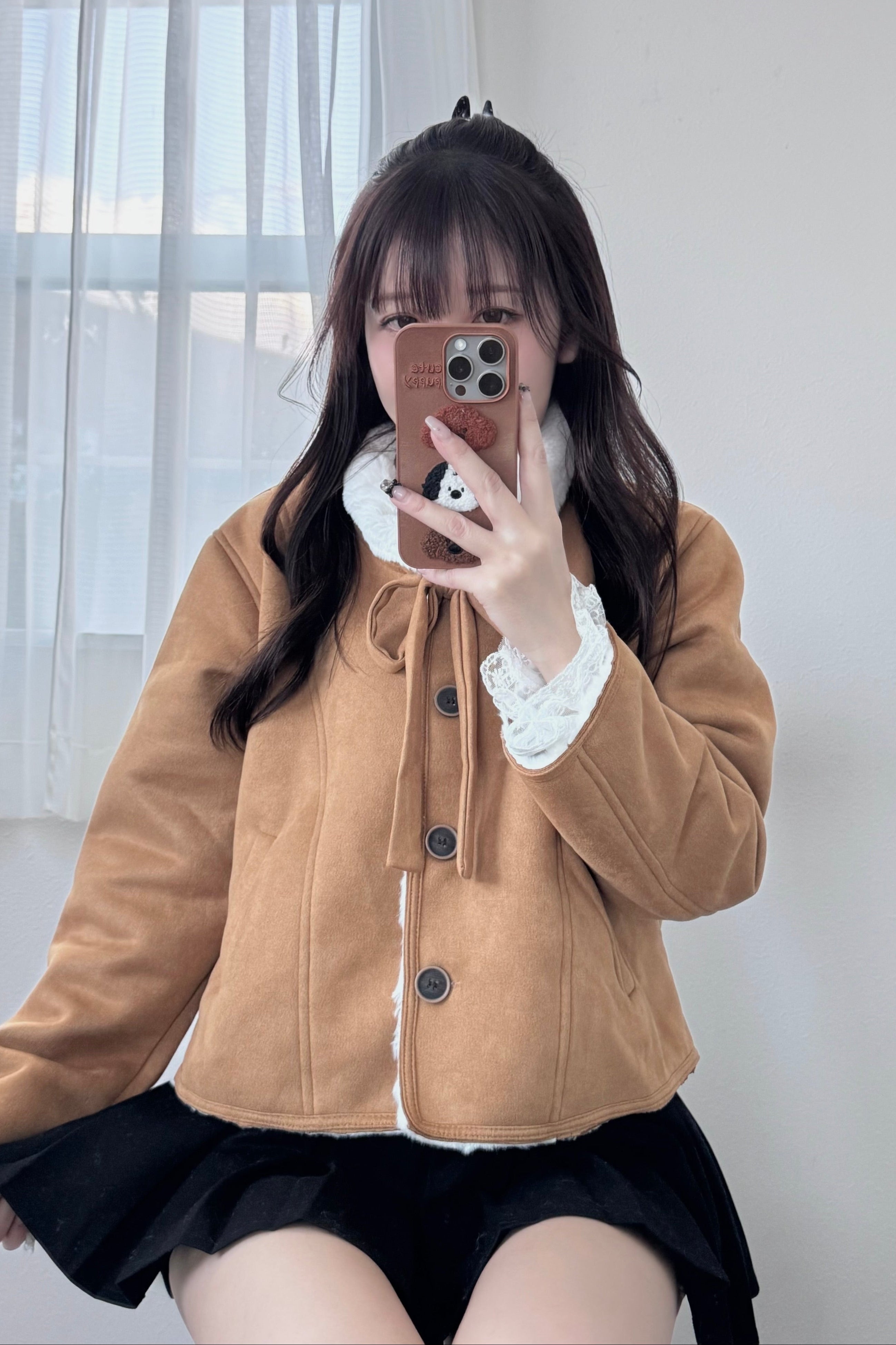 リボンムートンショートコート KR30437