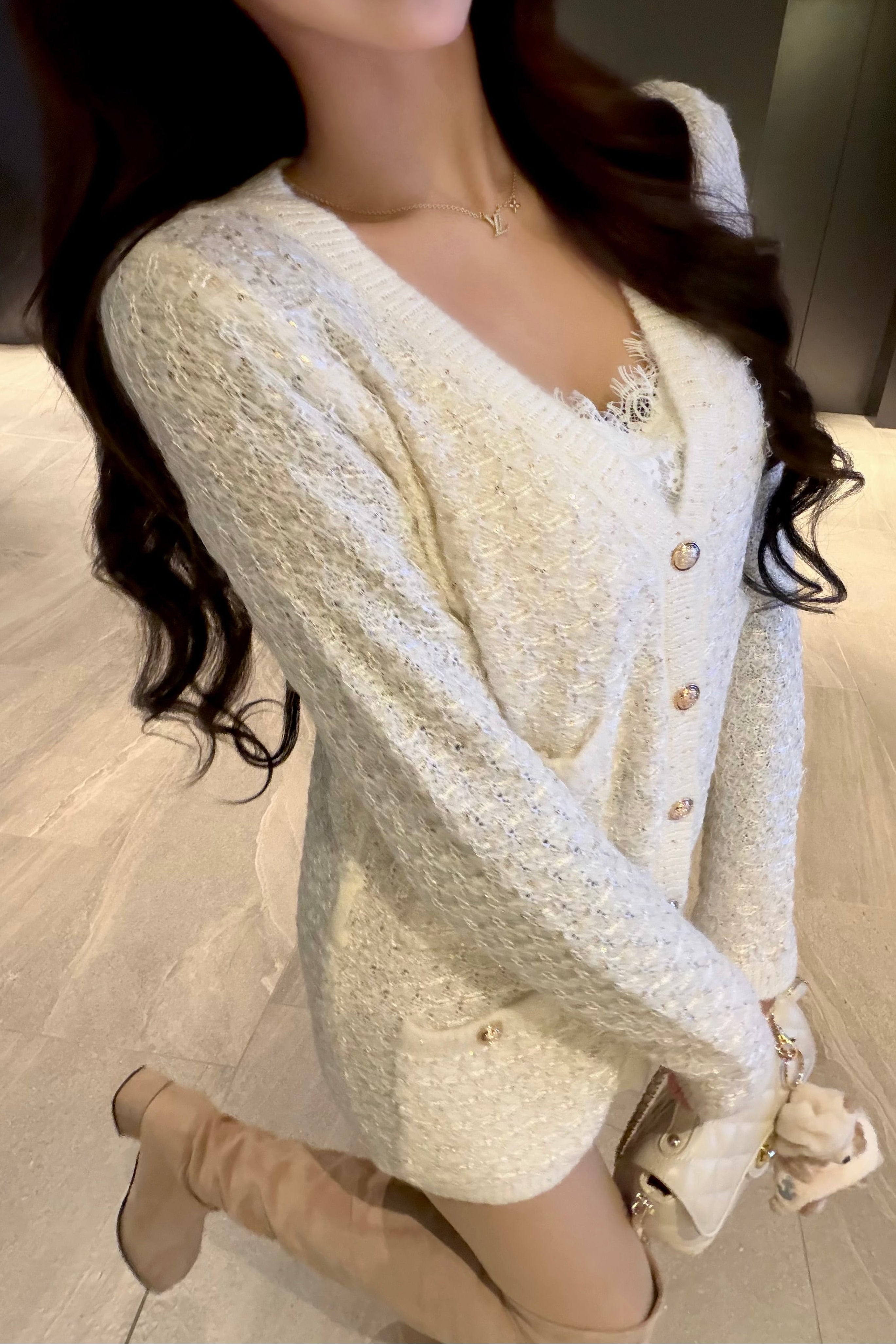 ツイードニットカーディガン KR14342