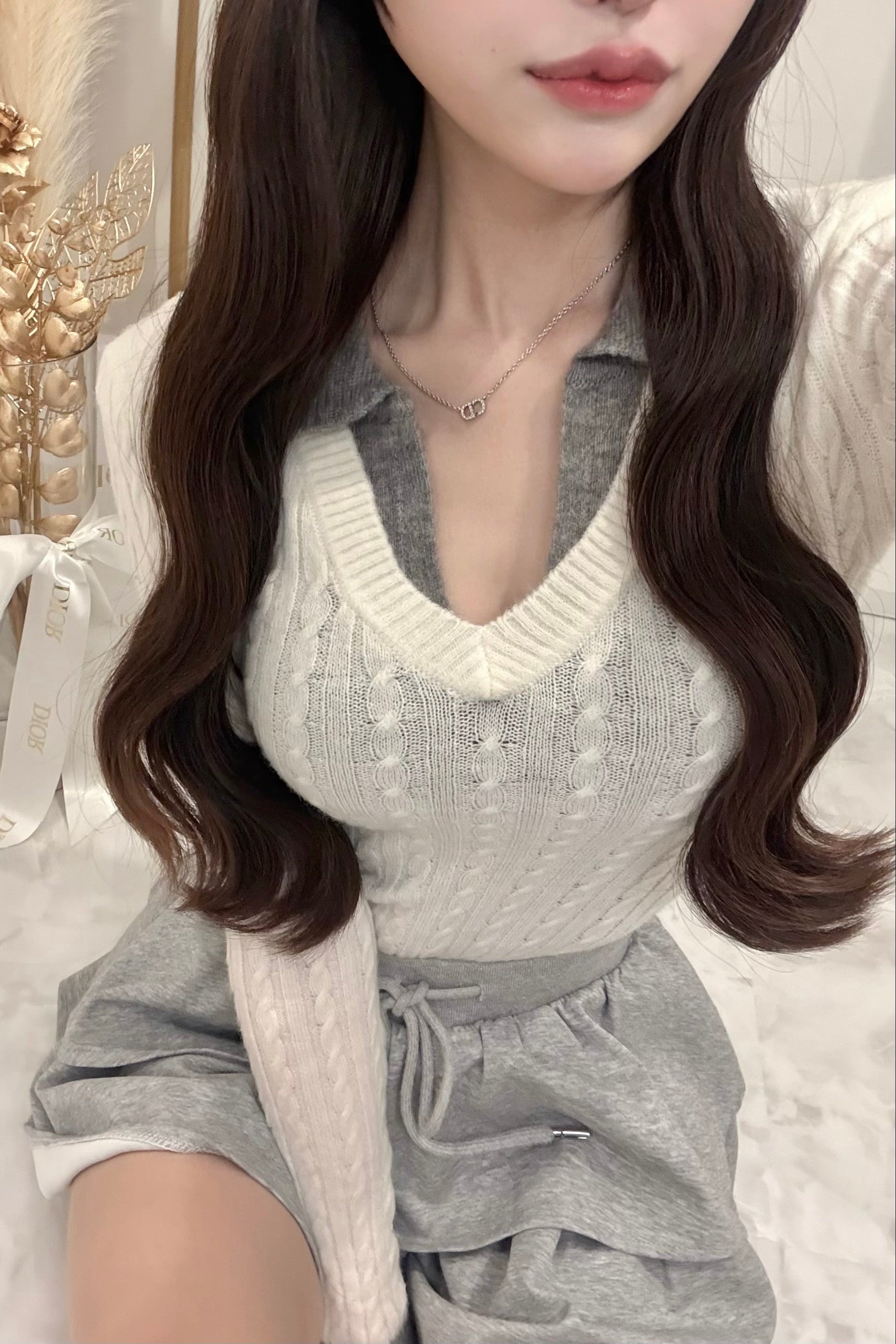 シャツデザインニット KR13488