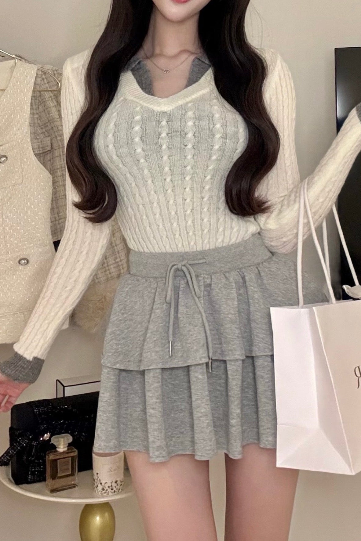 シャツデザインニット KR13488