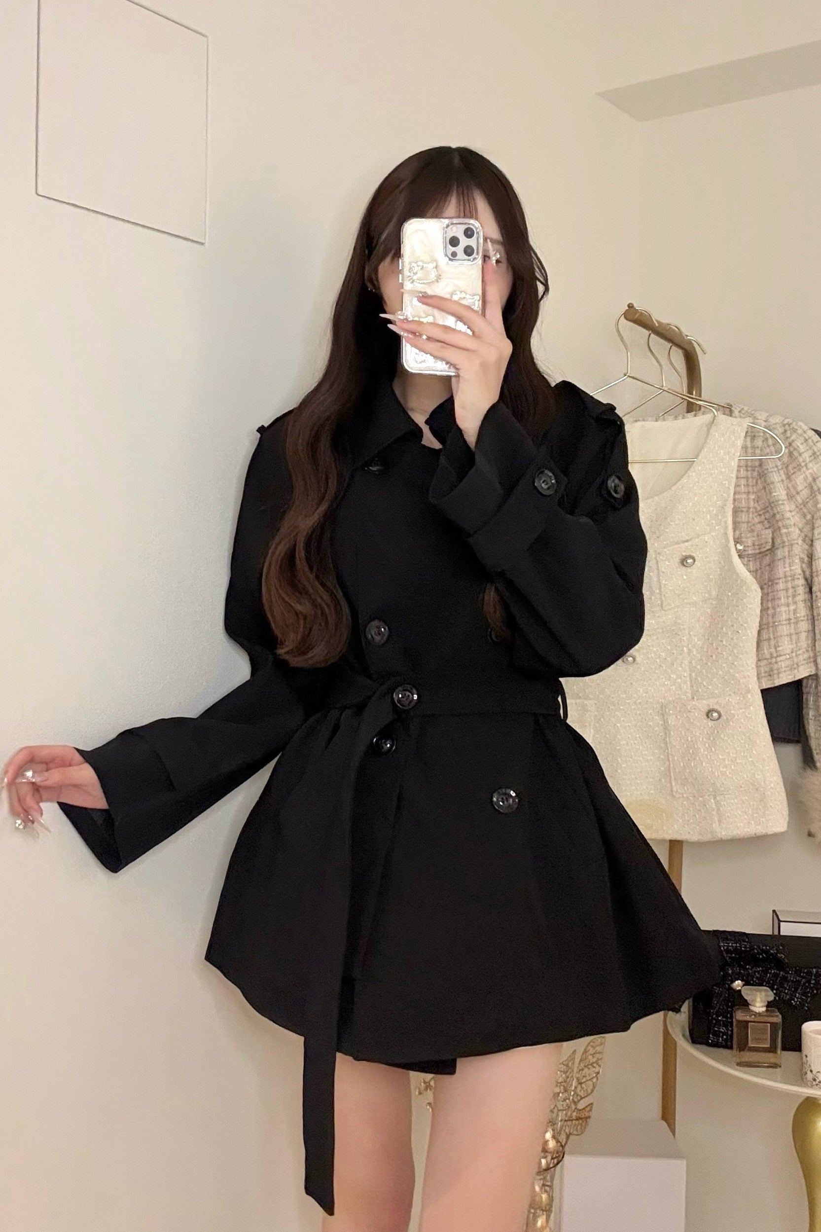 ミドルロングカラコート KR30070