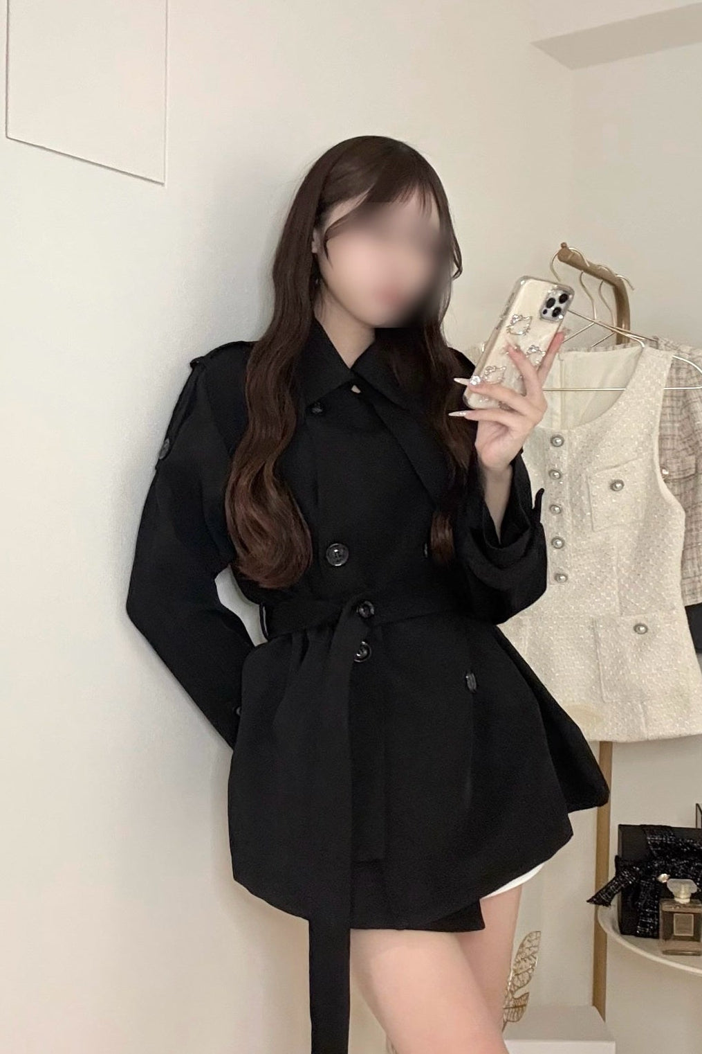 ミドルロングカラコート KR30070