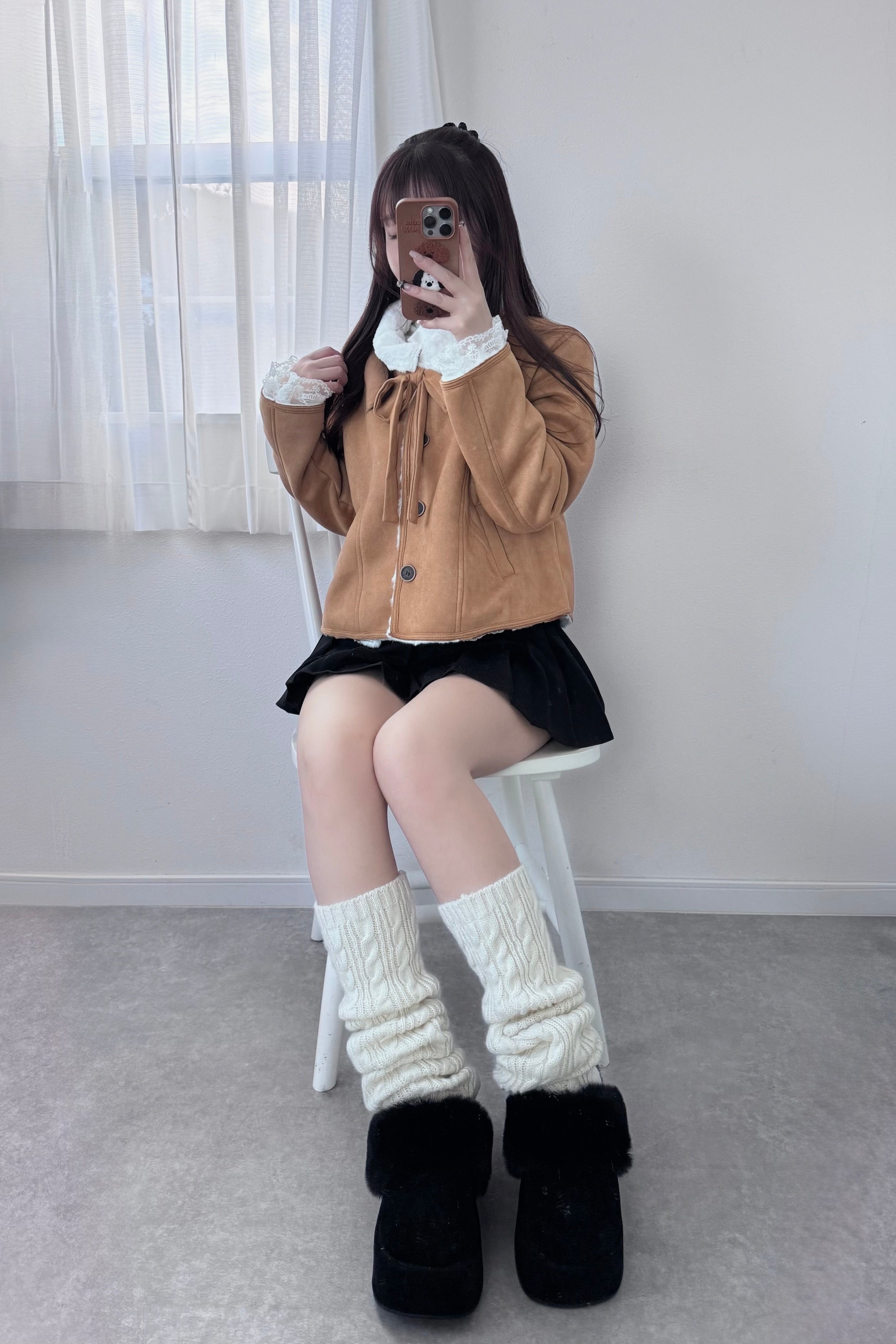 リボンムートンショートコート KR30437