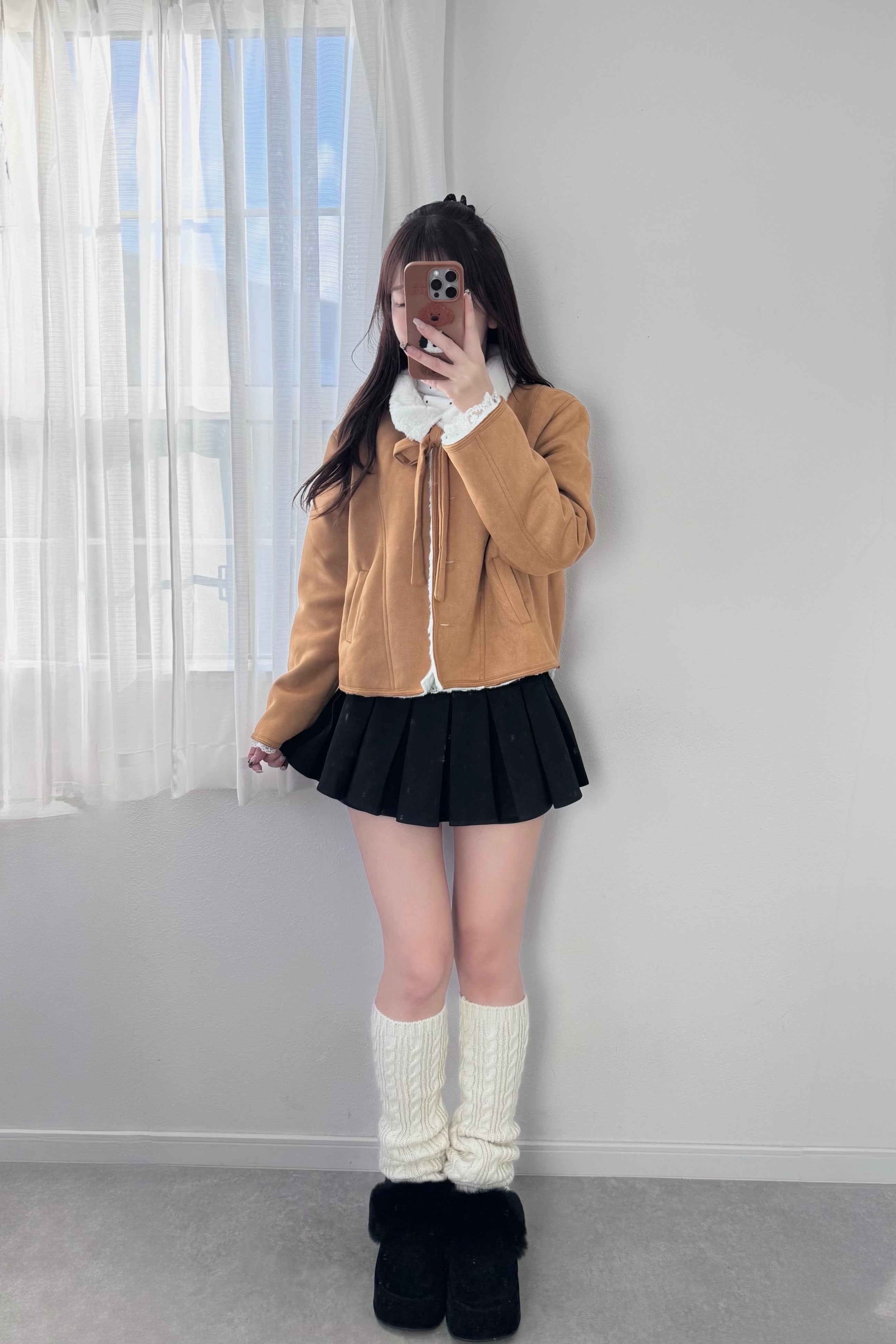 リボンムートンショートコート KR30437