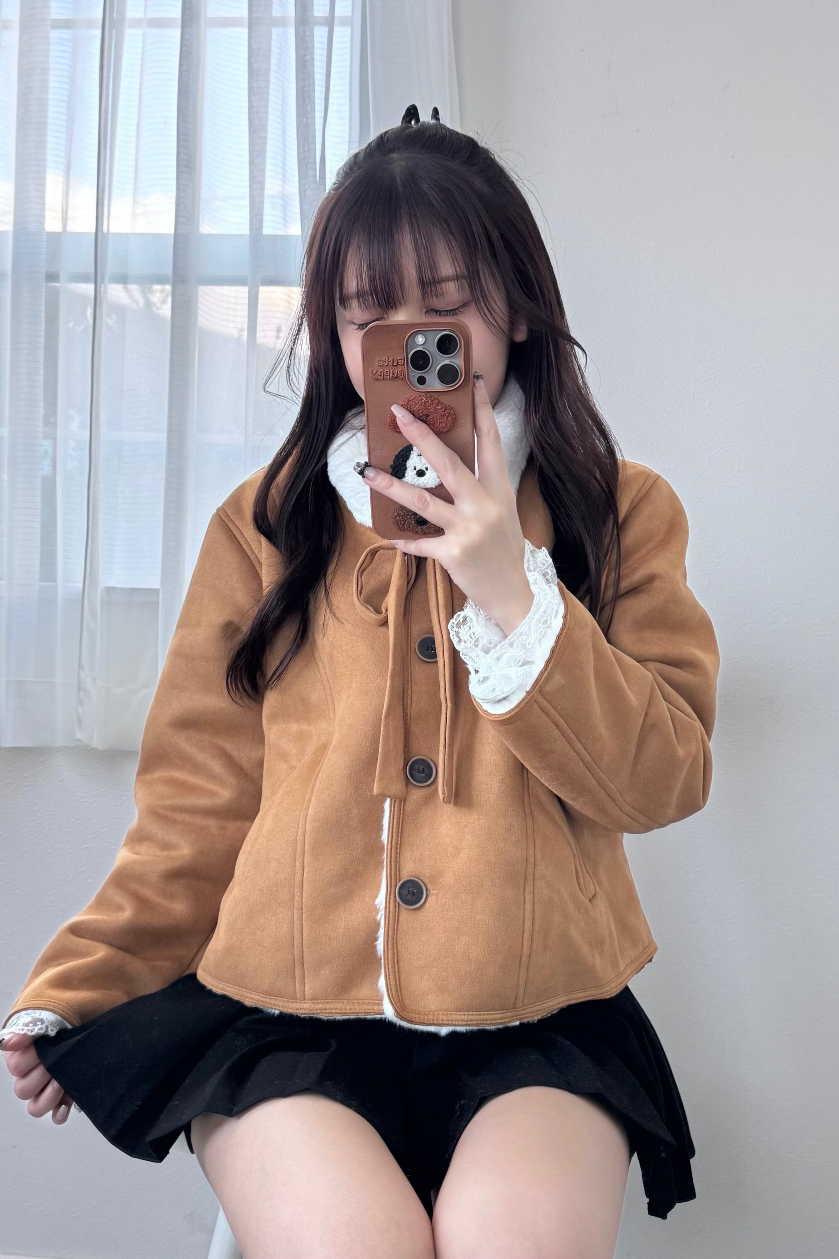 リボンムートンショートコート KR30437