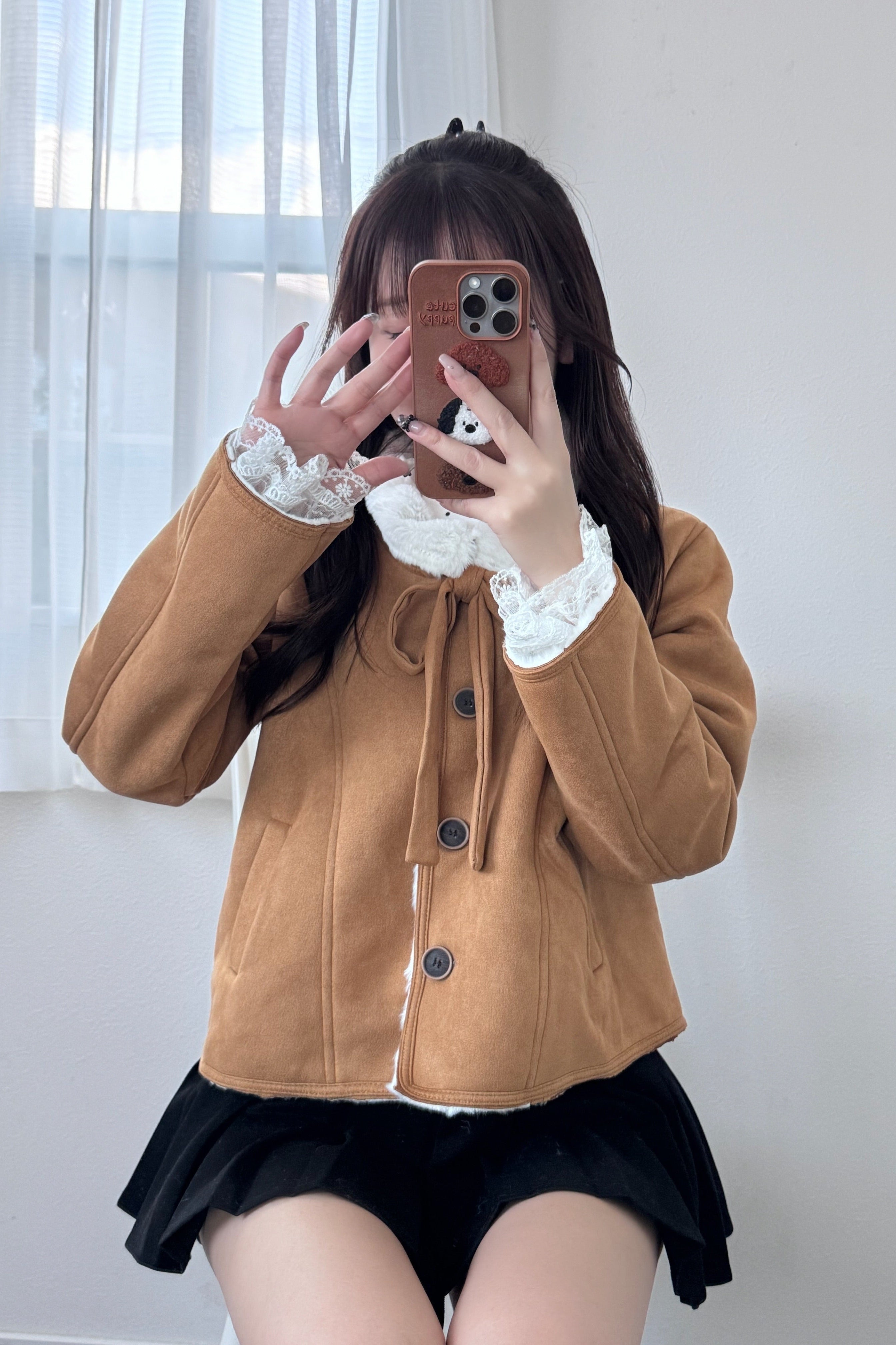 リボンムートンショートコート KR30437