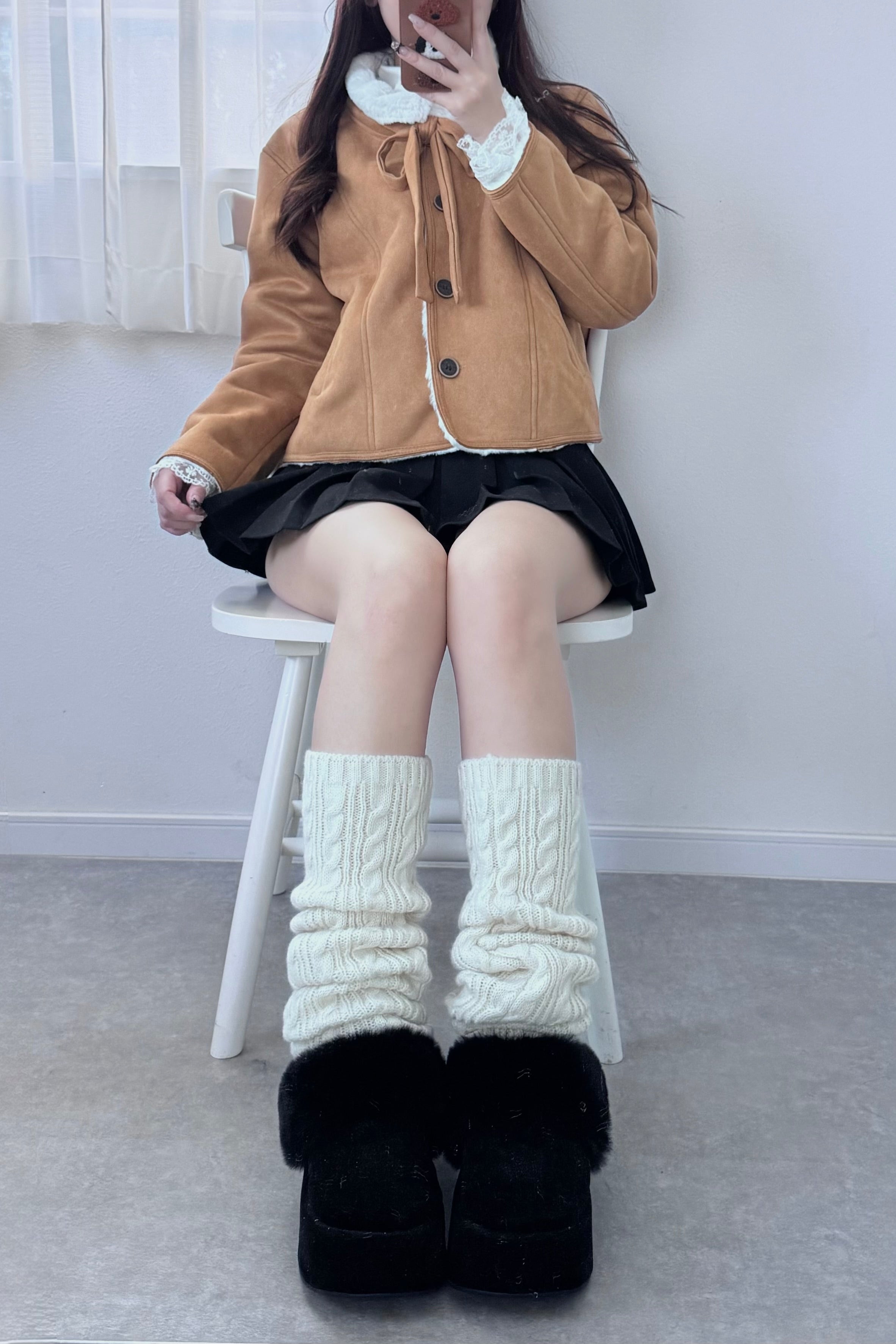 リボンムートンショートコート KR30437