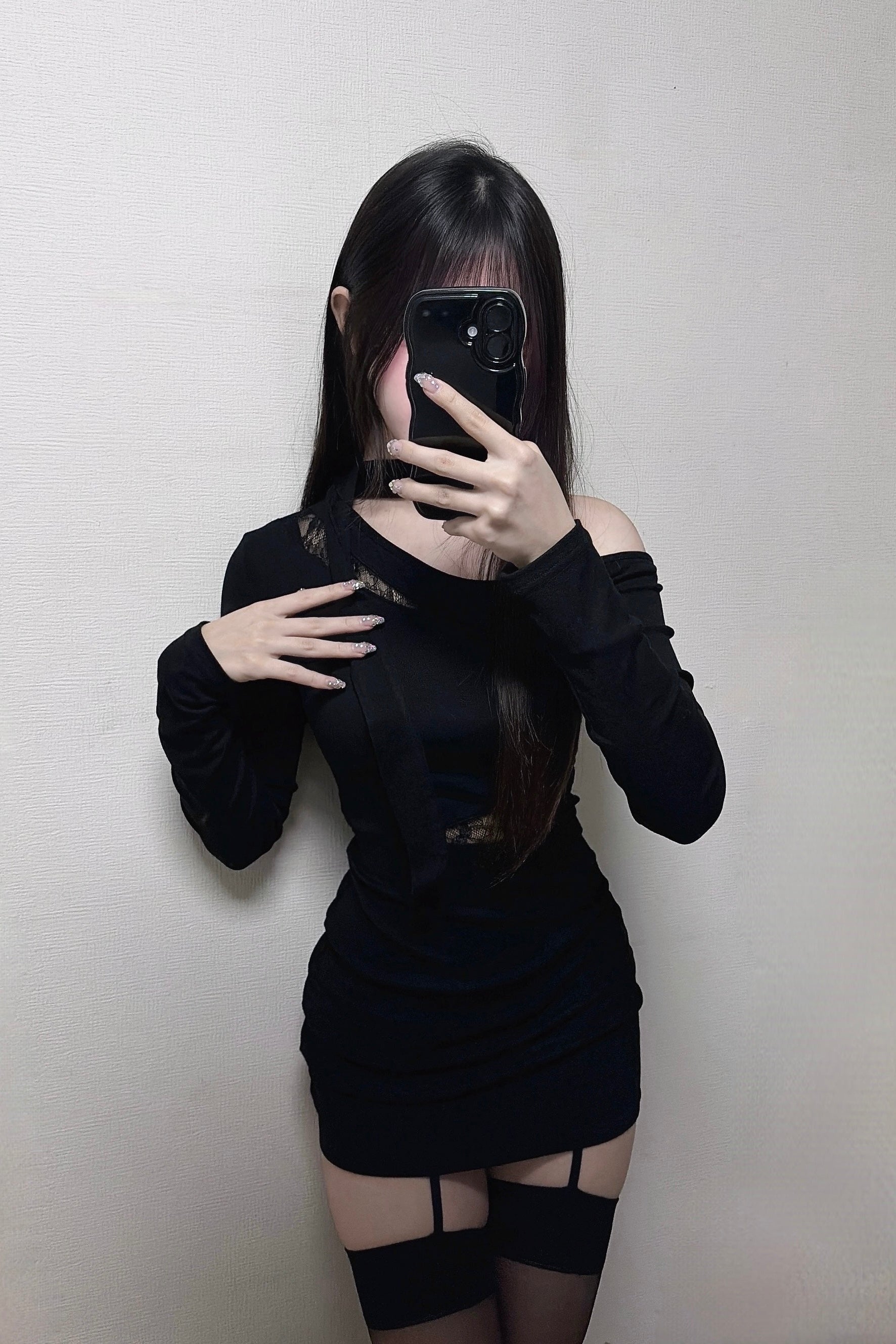 スリムフィットワンショルダーワンピース KR14049