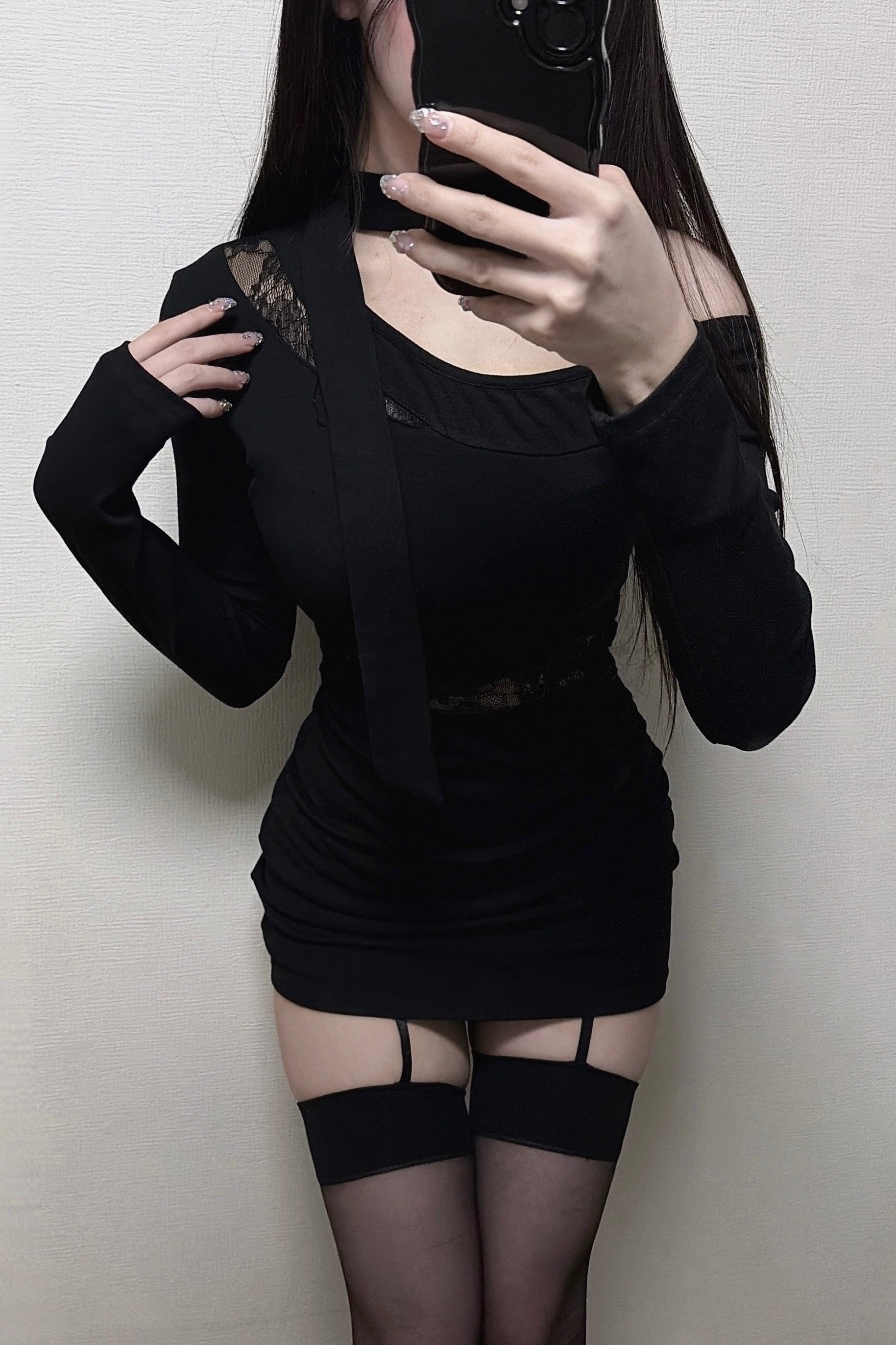 スリムフィットワンショルダーワンピース KR14049