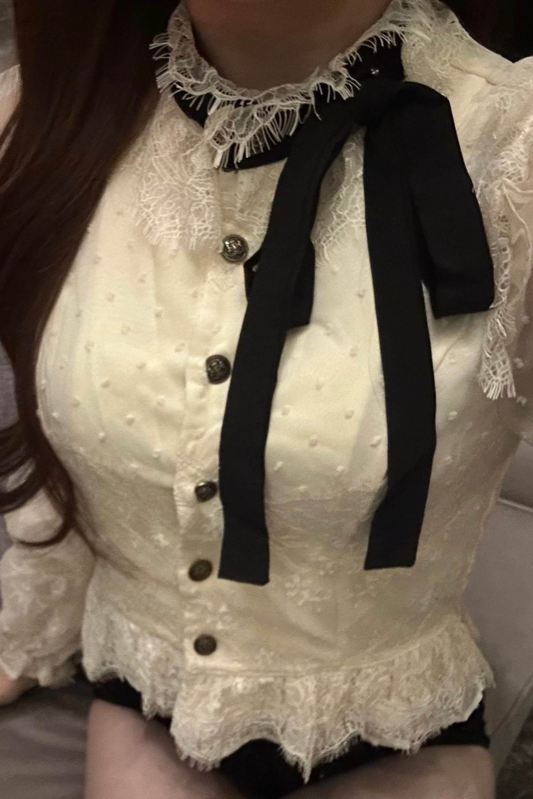 ペプラムレースブラウス KR13383