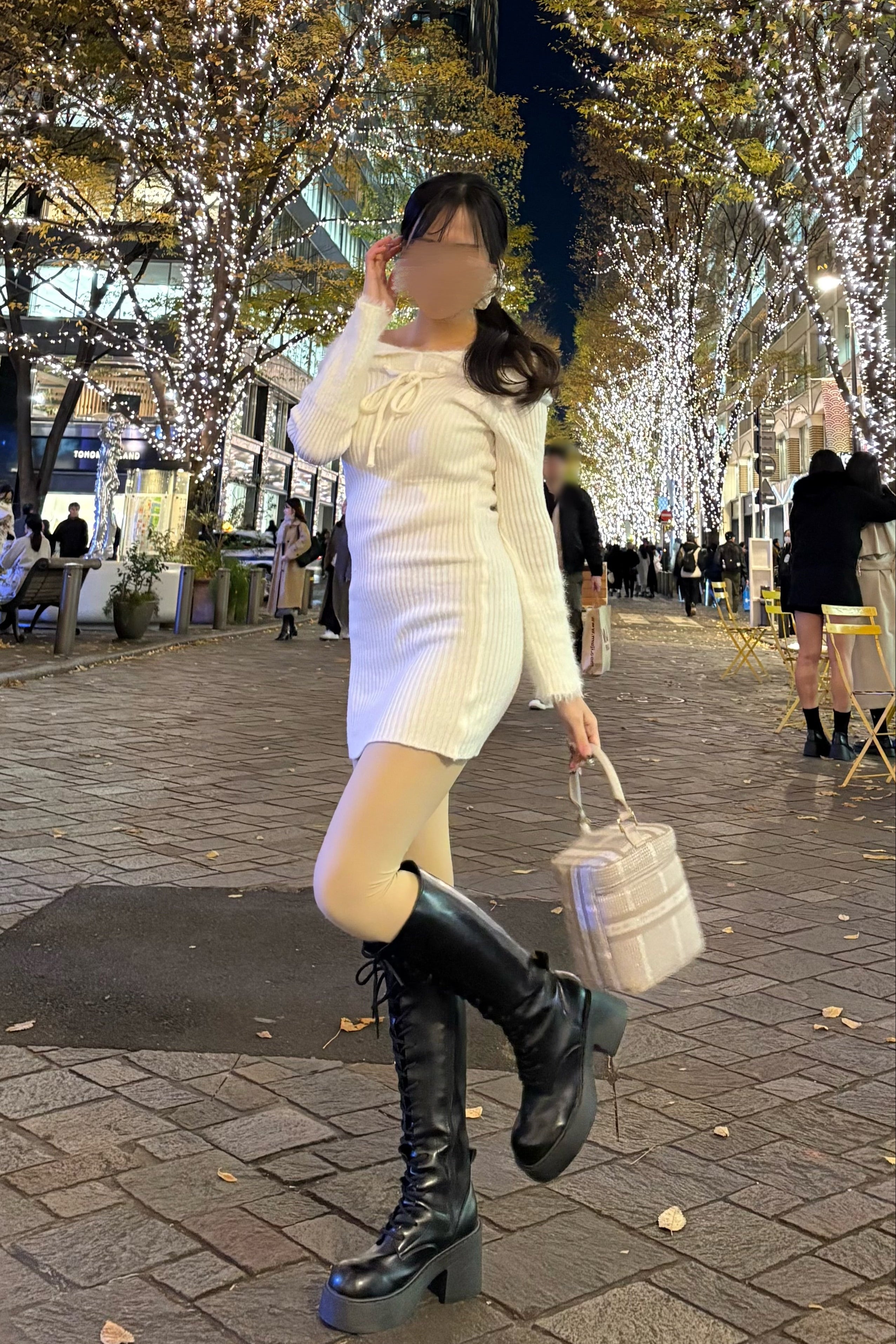 オフショルリボンニットワンピース KR13800