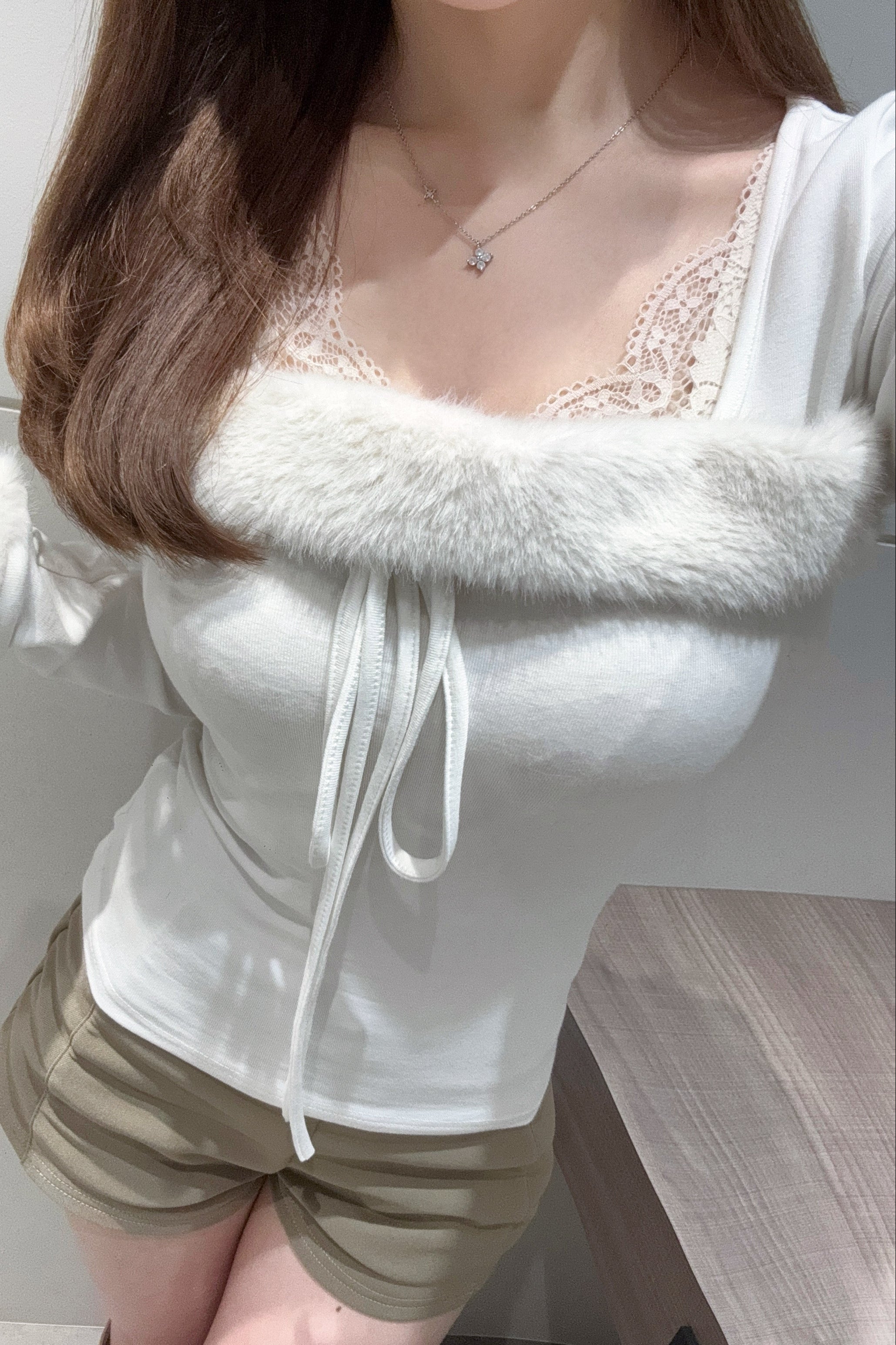 フロントファーリボンニット KR13885