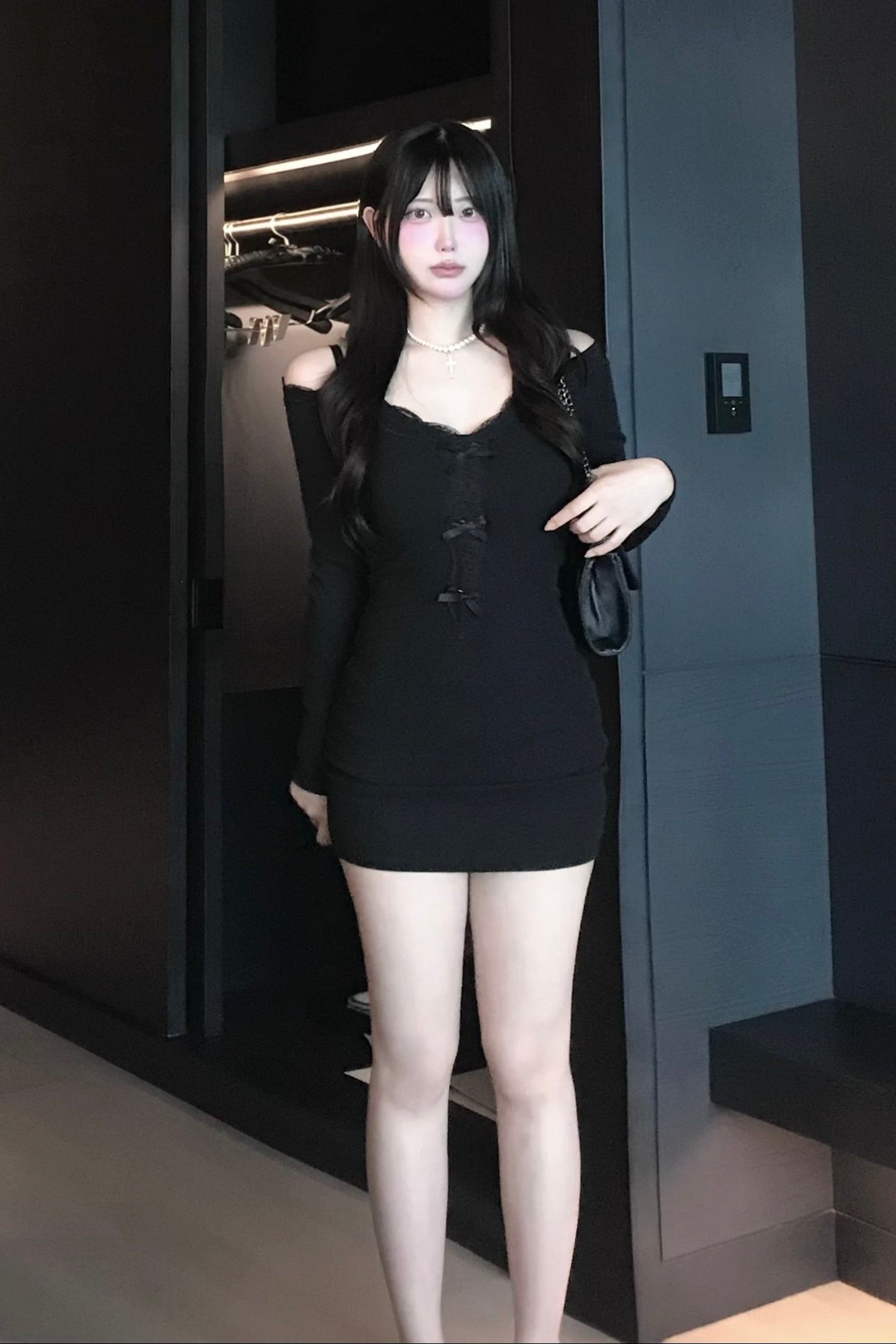 フロントレースリボンワンピース KR12551