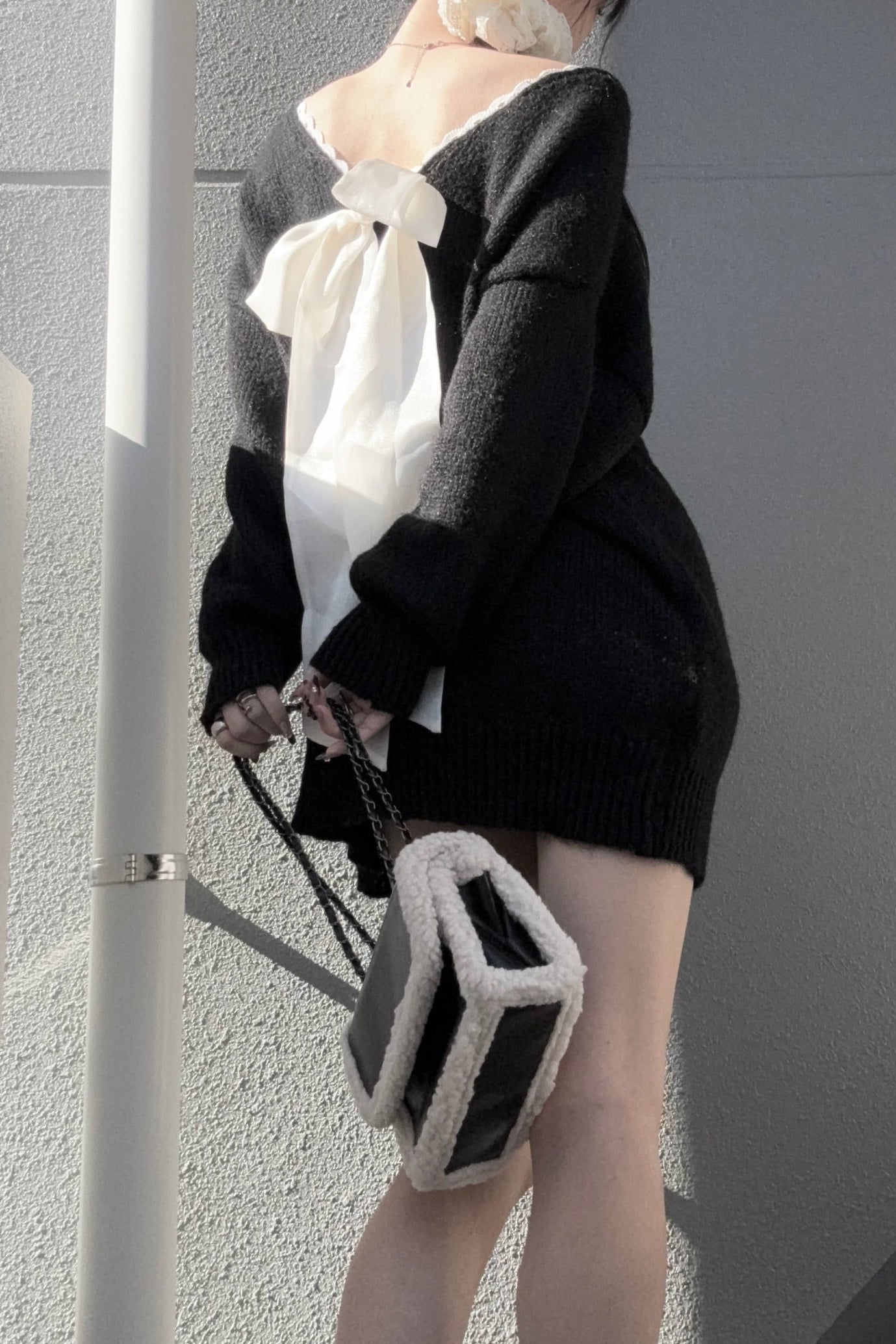 バックリボンニット KR13653