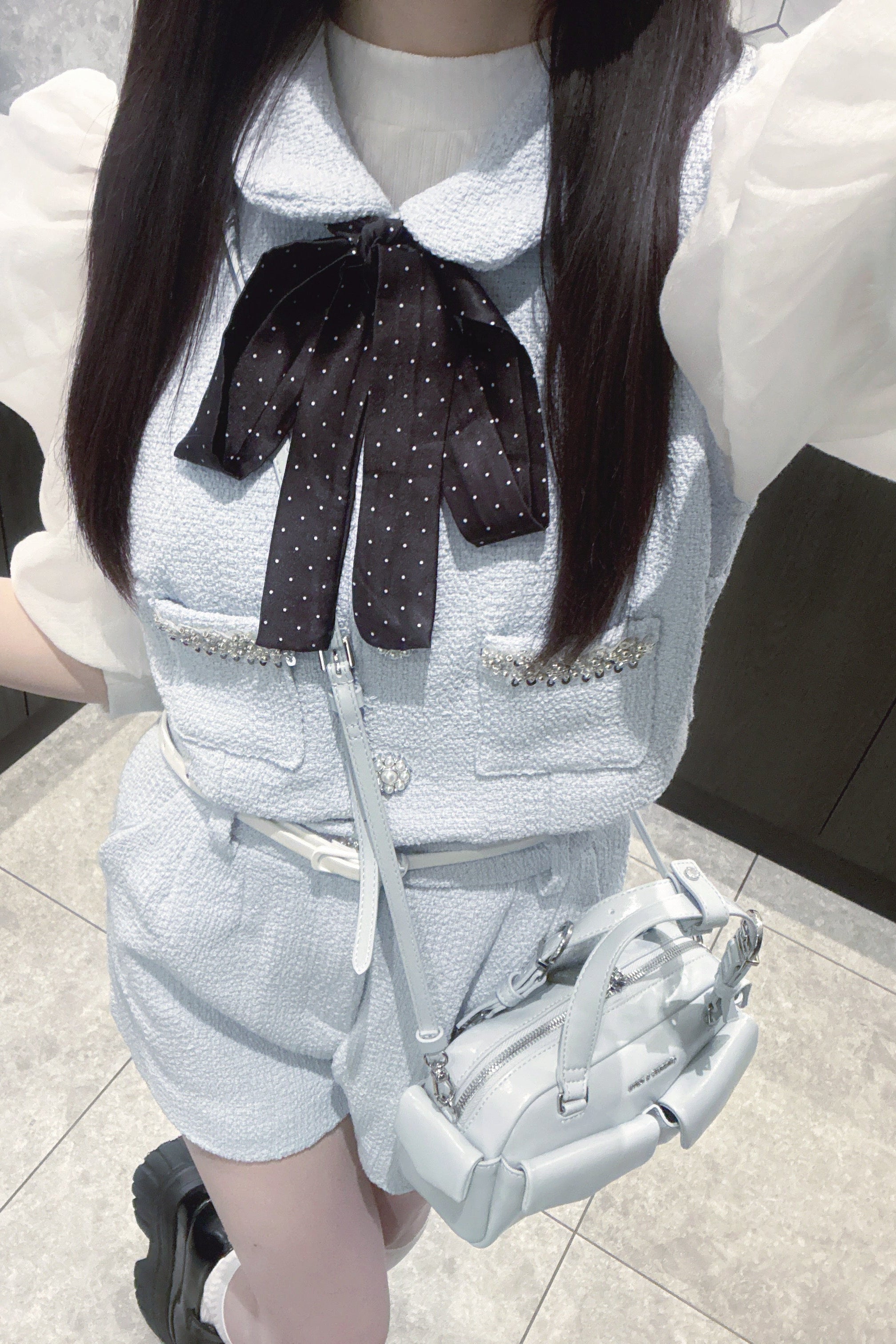 バイカラーブルーリボンセットアップ KR30634