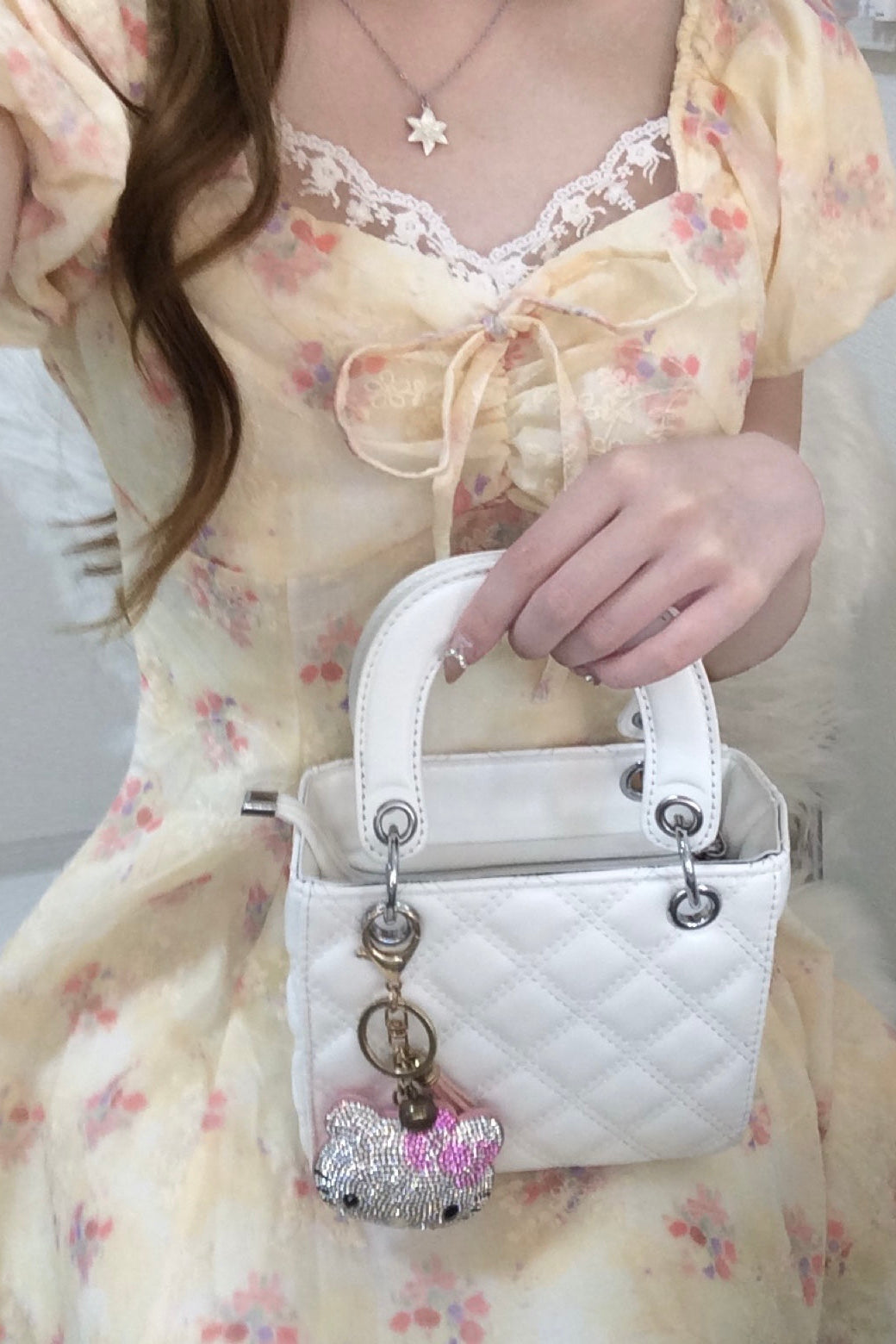 フローラルパフスリーブミニワンピ KR15196
