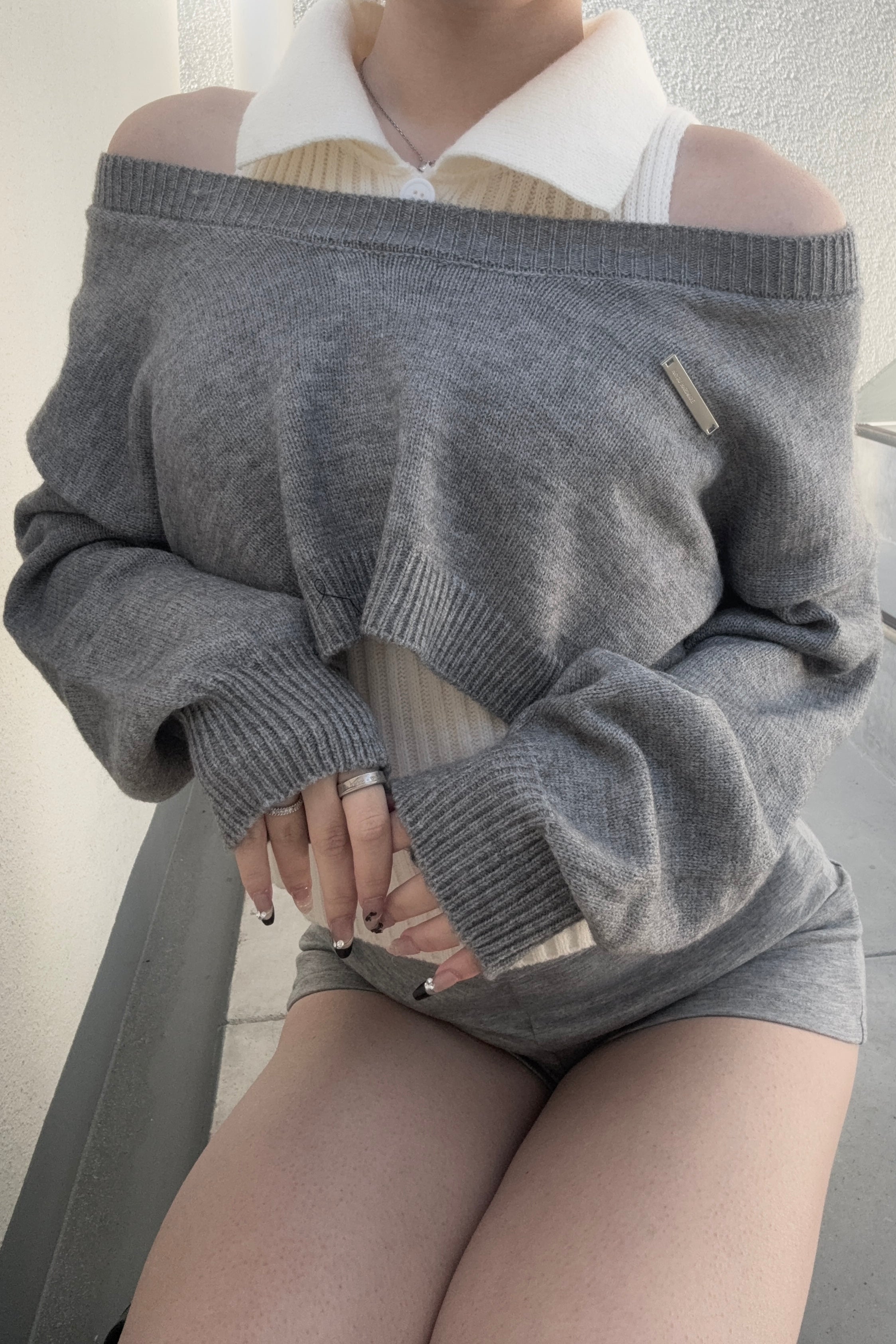 ツーピースクロップドニット KR13655