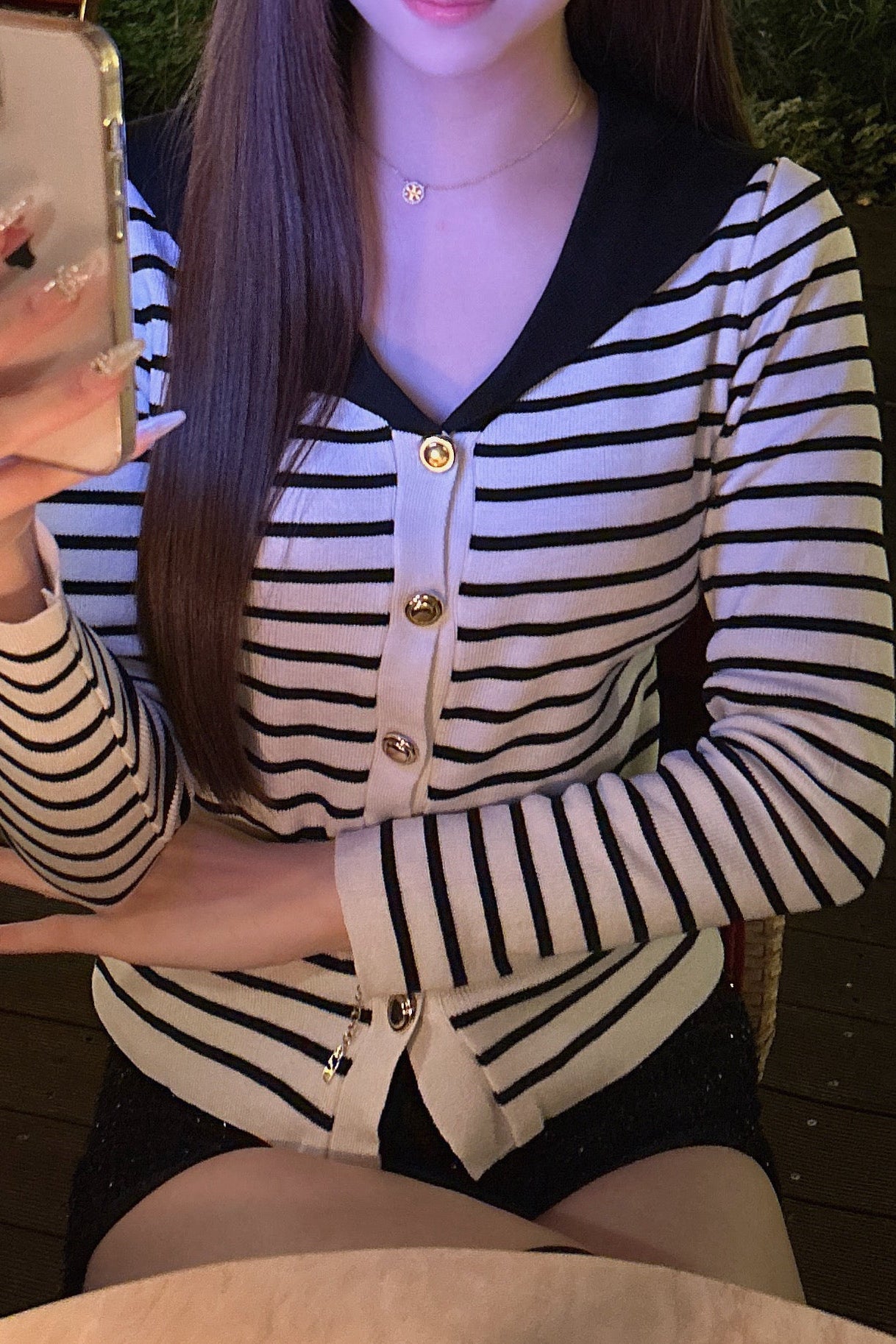 セーラーカラーボーダーカーディガン KR13387