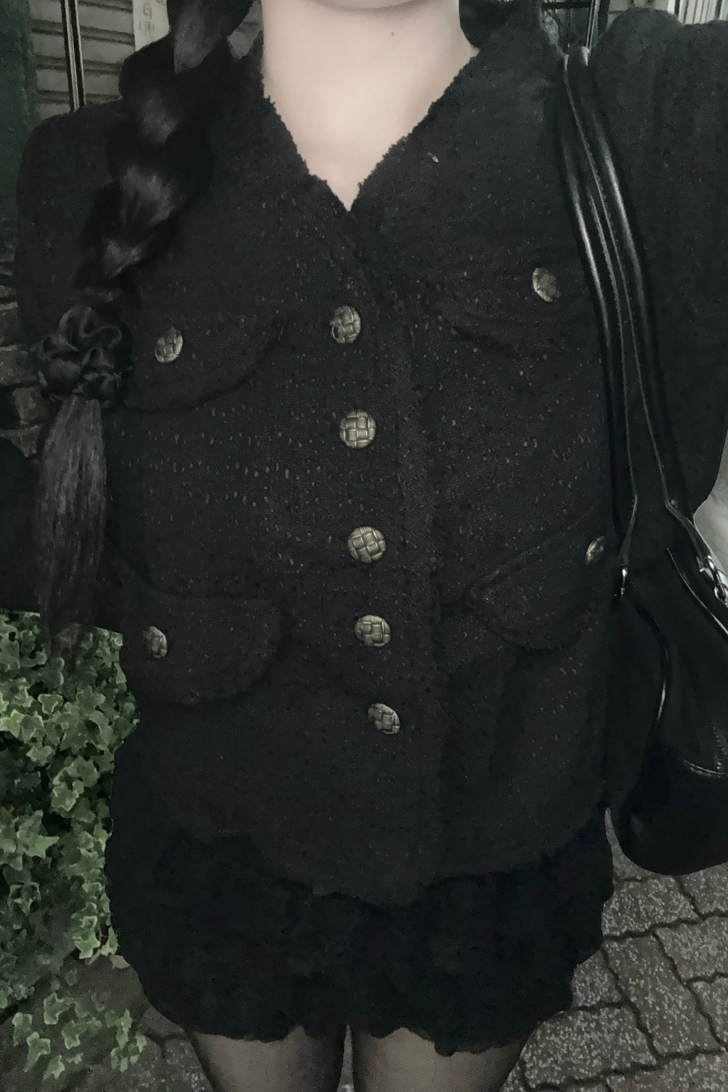 ノーカラーフリンジツイードジャケット KR30081