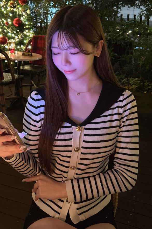 セーラーカラーボーダーカーディガン KR13387