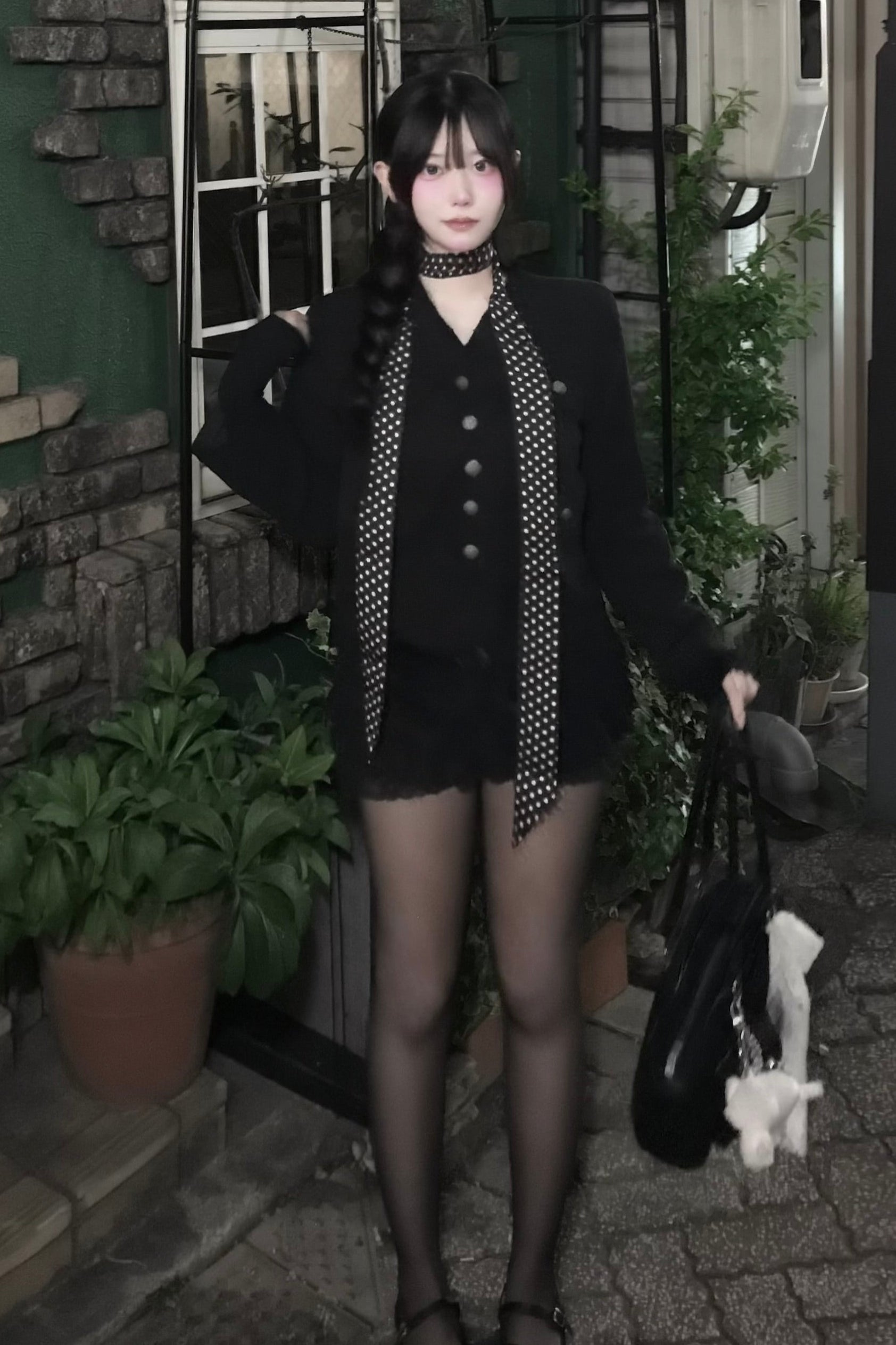 ノーカラーフリンジツイードジャケット KR30081