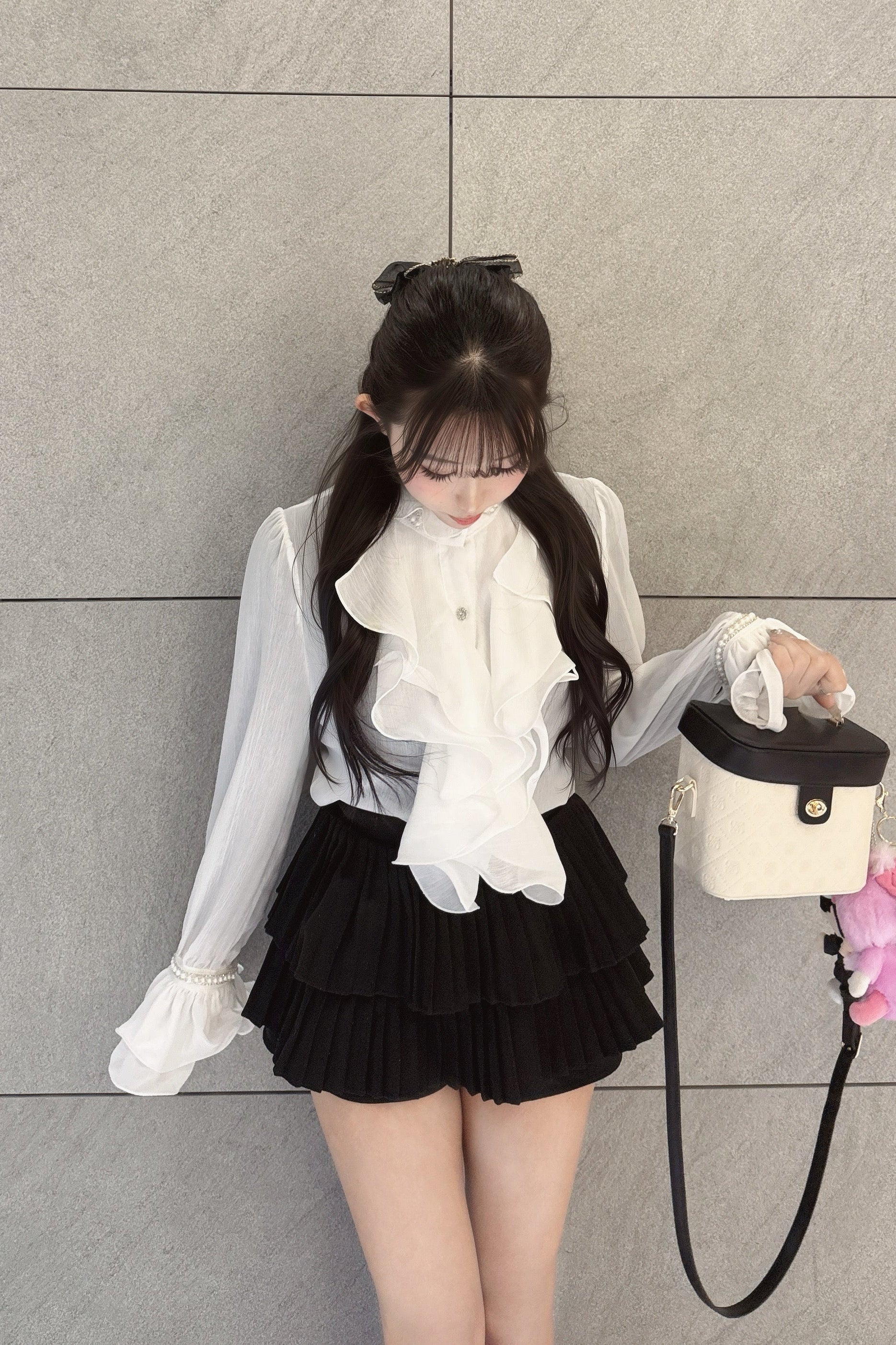 ビジューフリルシアーブラウス KR13918