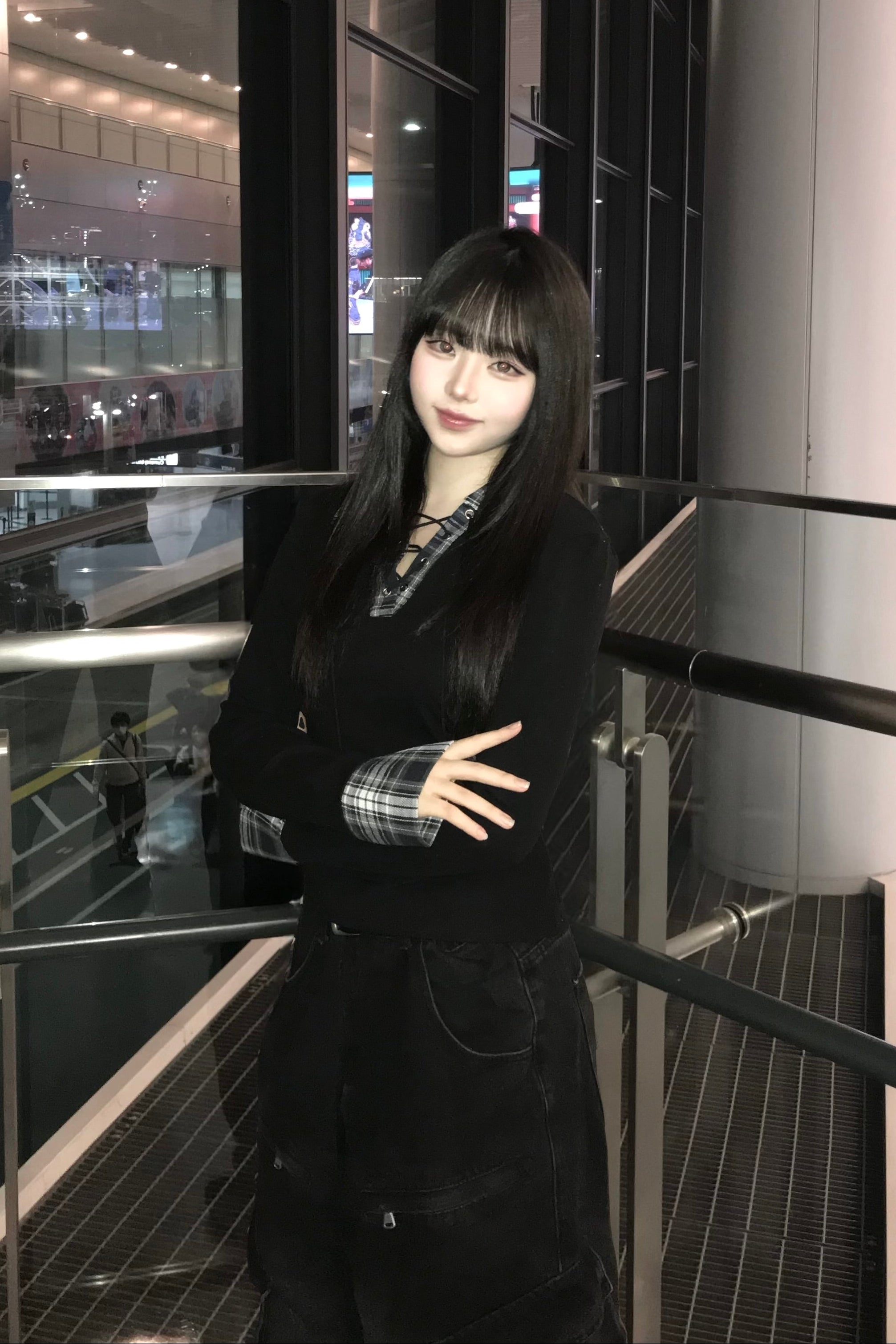 チェックレースアップトップス KR13434