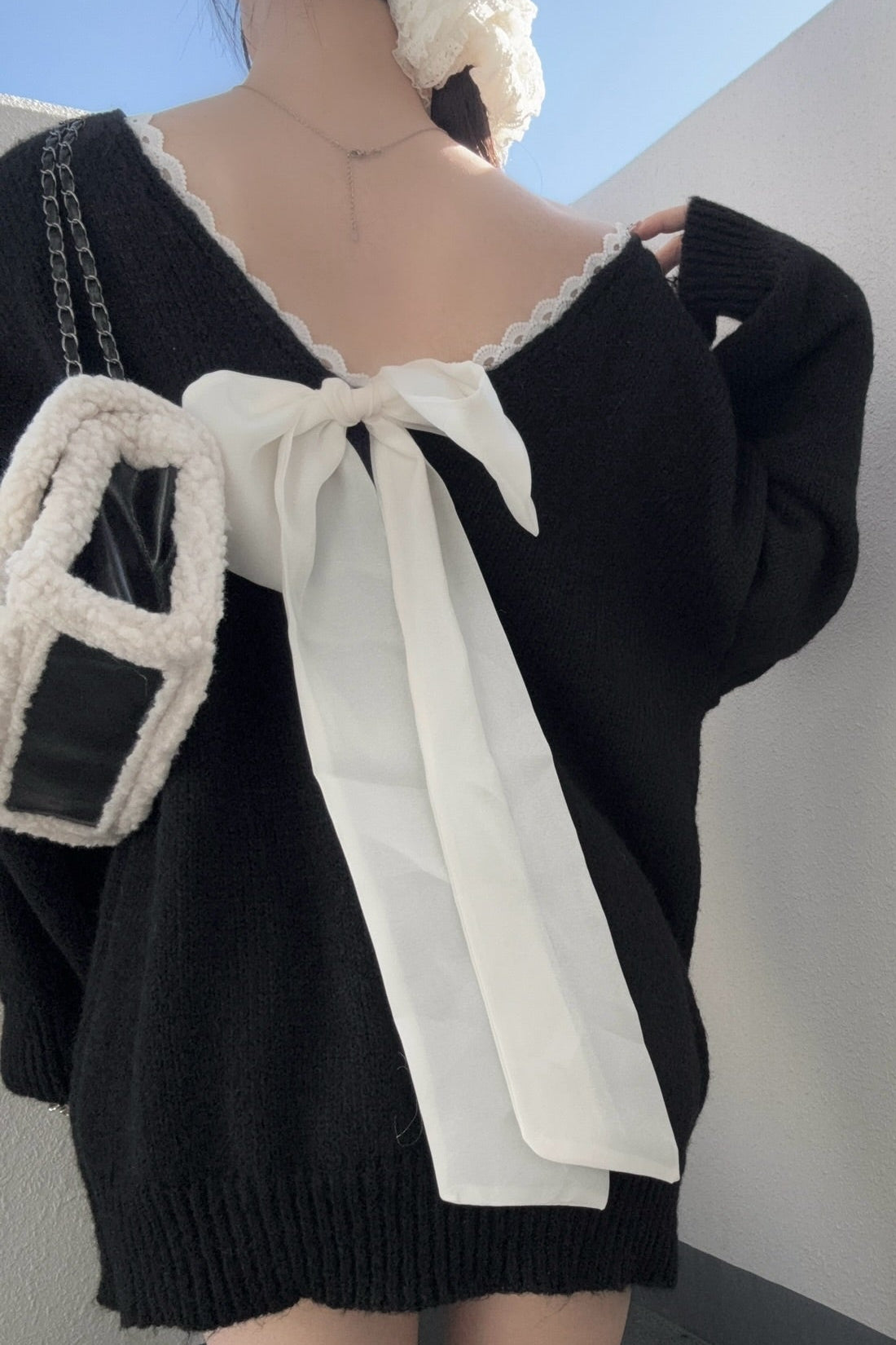 バックリボンニット KR13653